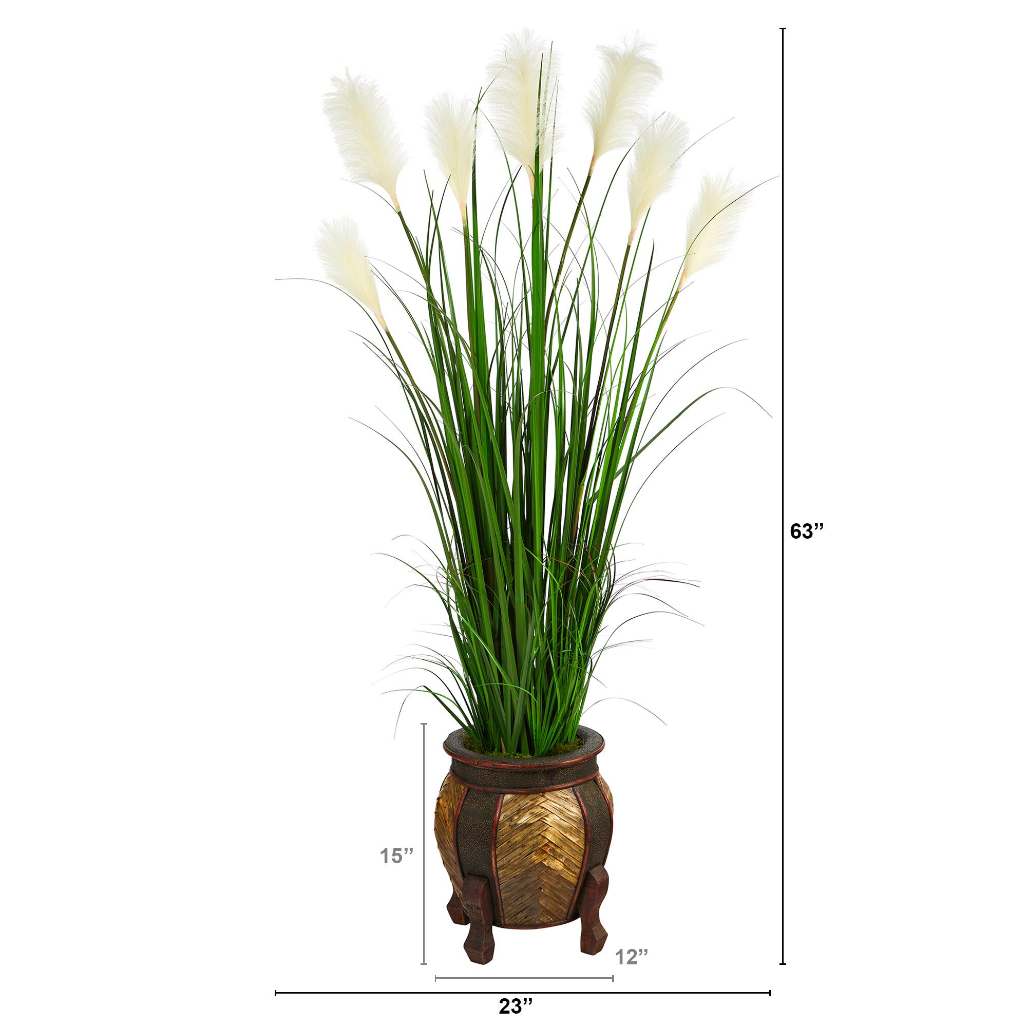 5.25ft. Wheat Plume Grass Plant in Decorative Planter