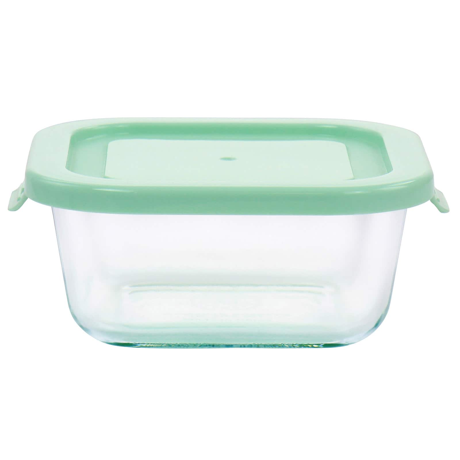 Martha Stewart Square Glass Storage Containers with Mint Lids