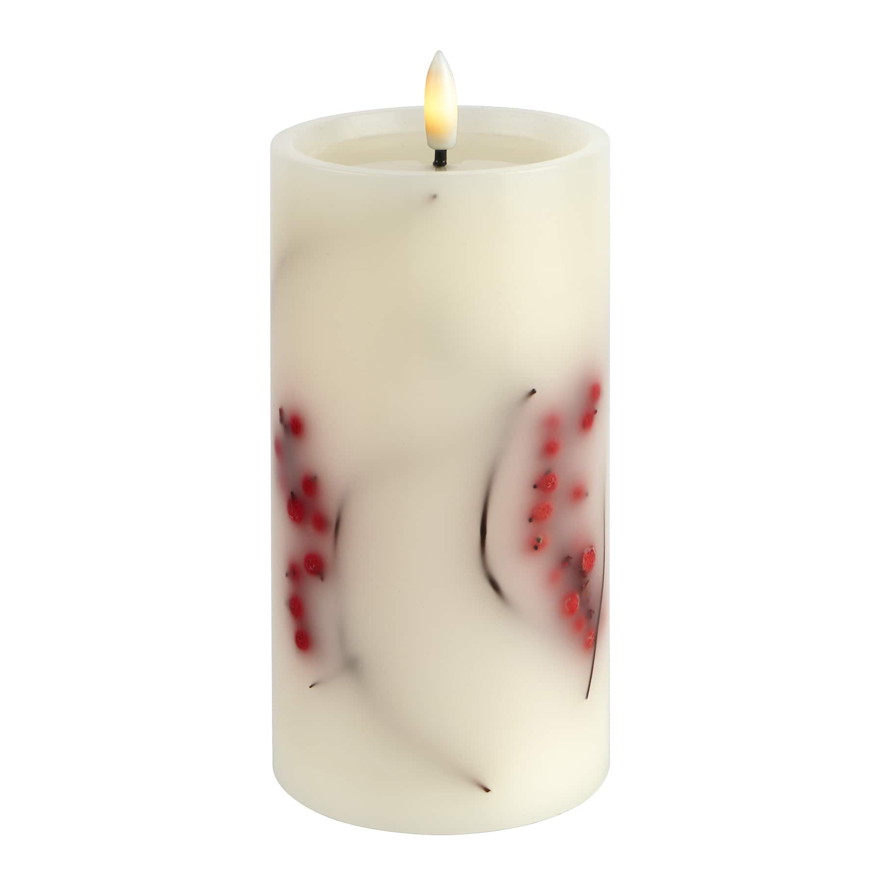 3&#x22; x 6&#x22; White &#x26; Berry Wax Pillar Candle by Ashland&#xAE;