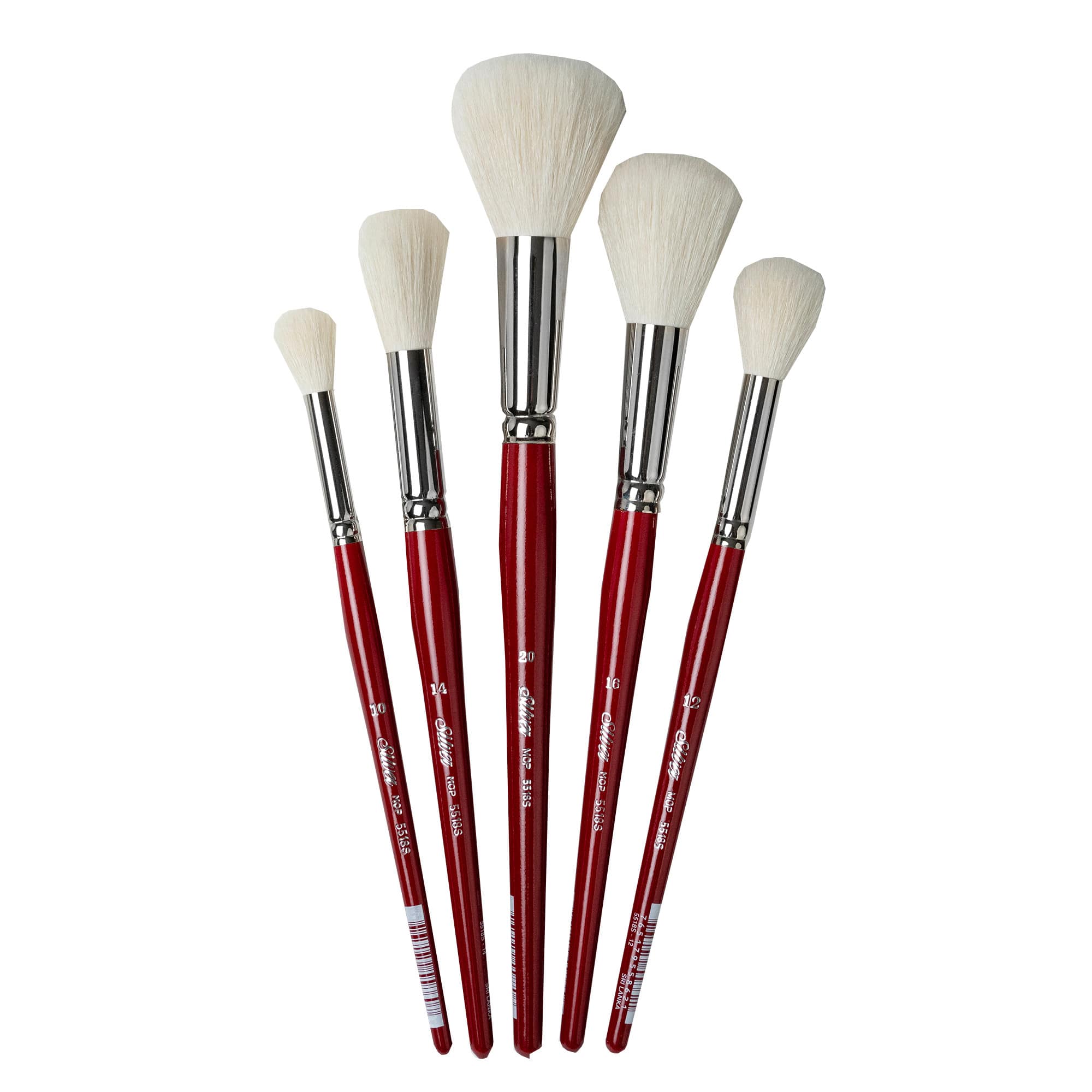 Silver Brush Limited Silver Mops™ 5 Piece Round White Brush Set