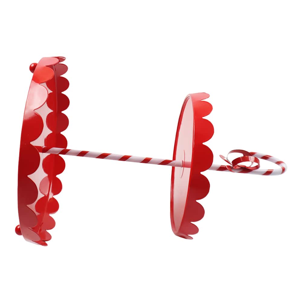 16.5&#x22; Candy Cane 2-Tier Metal Tray by Ashland&#xAE;