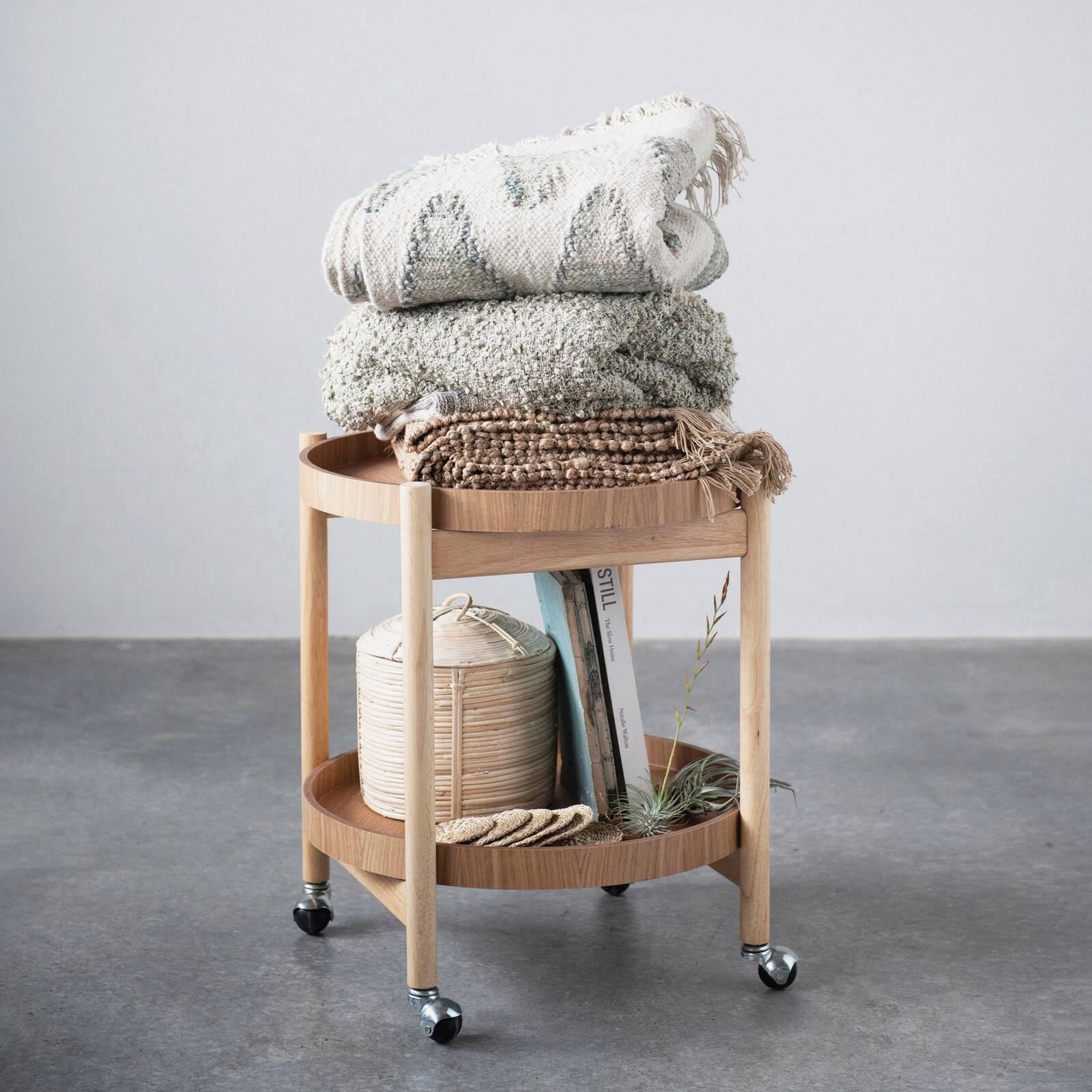 Hello Honey® Green & Cream Cotton & Wool Kilim Floor Runner, 8ft. x 2ft.