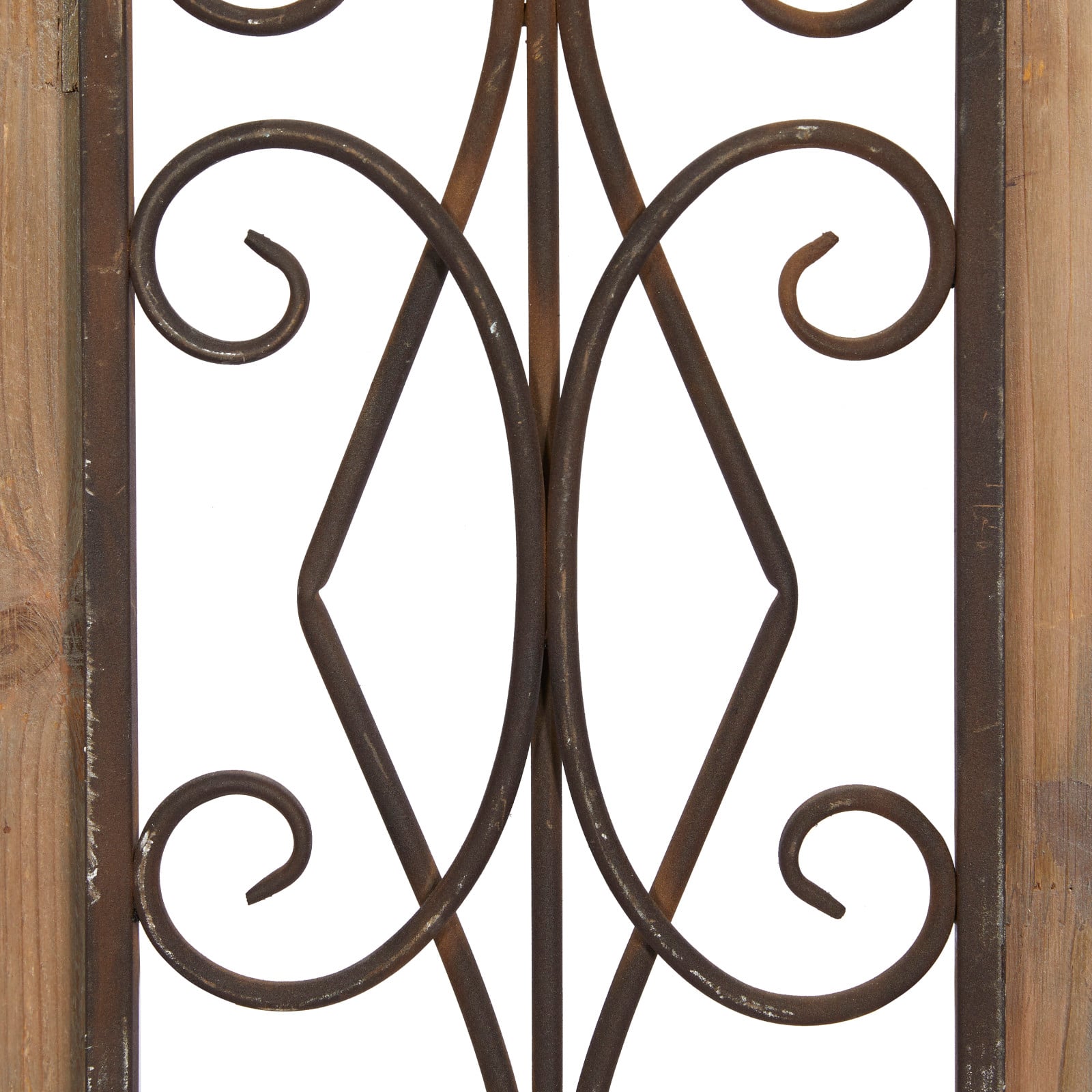 23&#x22; Brown Rustic Metal &#x26; Wood Arched Gate Wall D&#xE9;cor