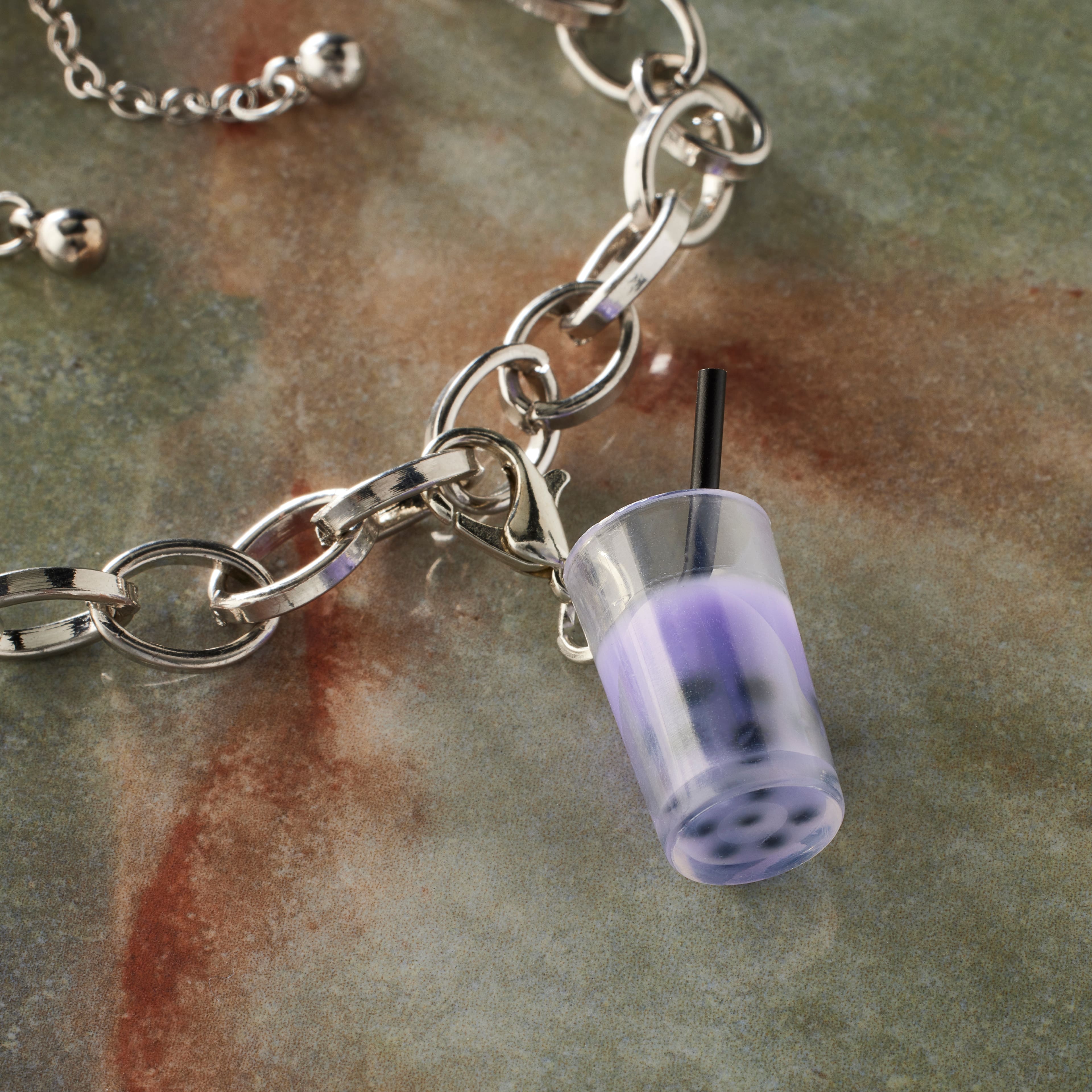 12 Pack: Purple Boba Tea Charm by Bead Landing™