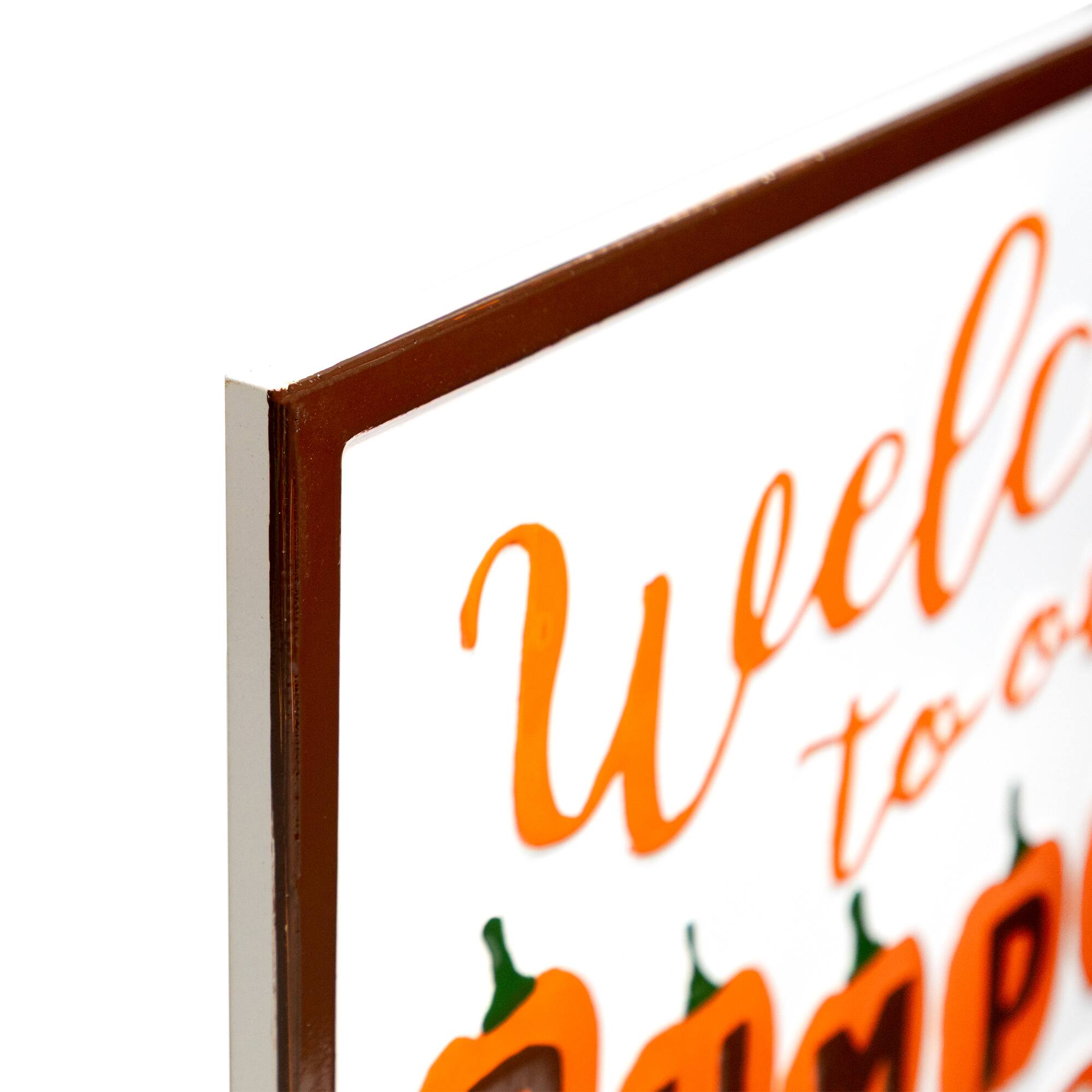 20" Orange & White Welcome to Our Pumpkin Patch Metal Wall Décor
