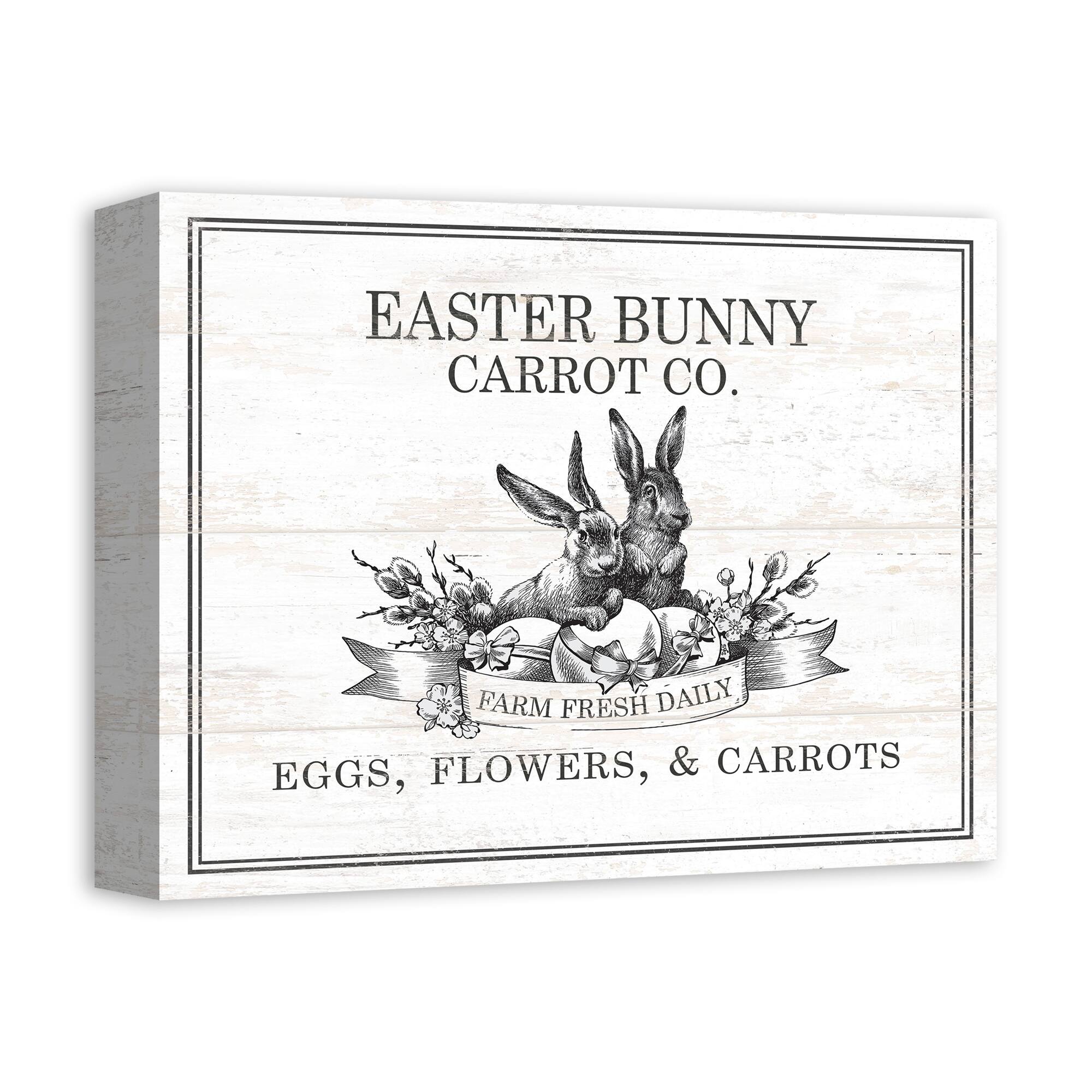 Easter Bunny Carrot Farm 1 11" x 14" Canvas Wall Art