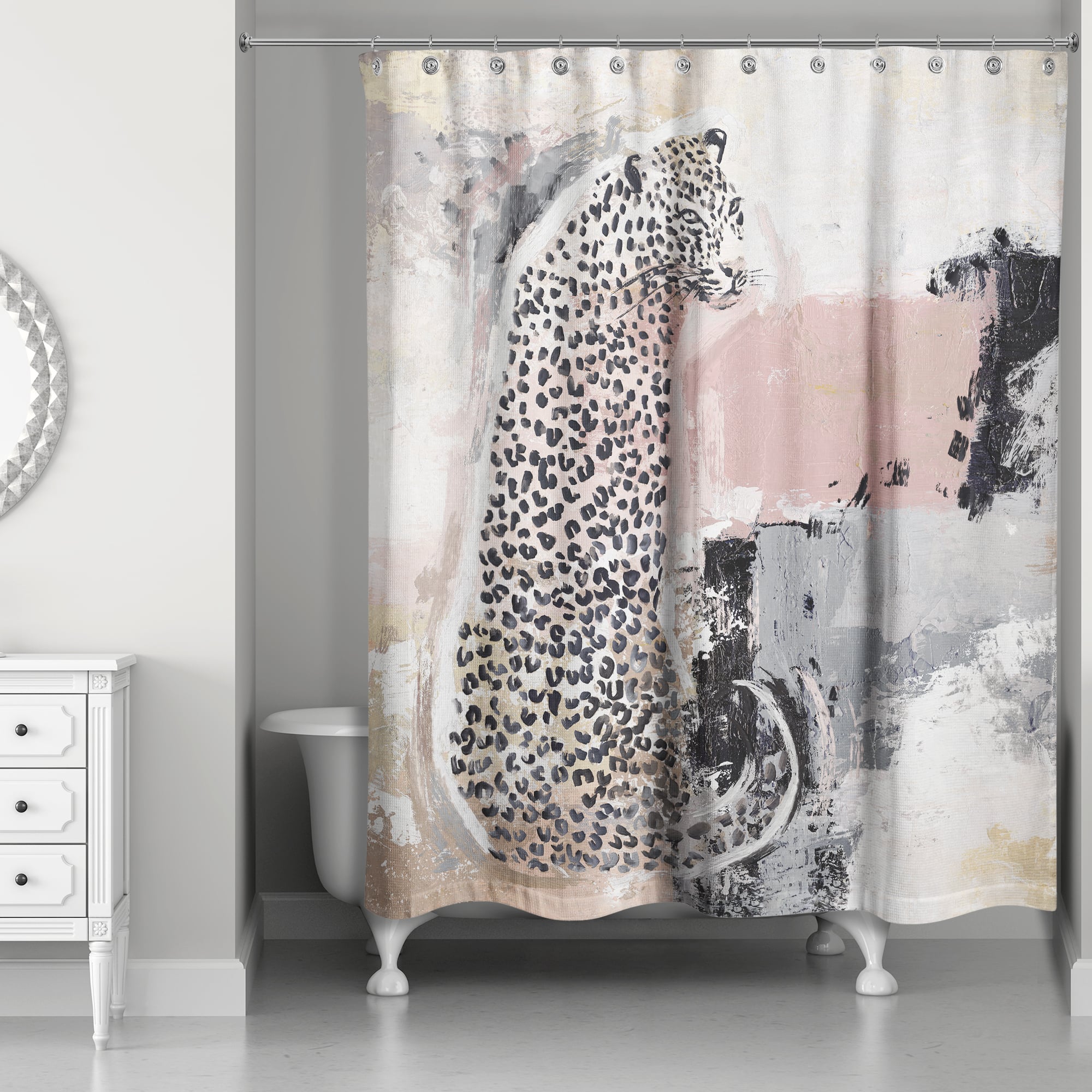 Jungle Cat Abstract II 71" x 74" Shower Curtain