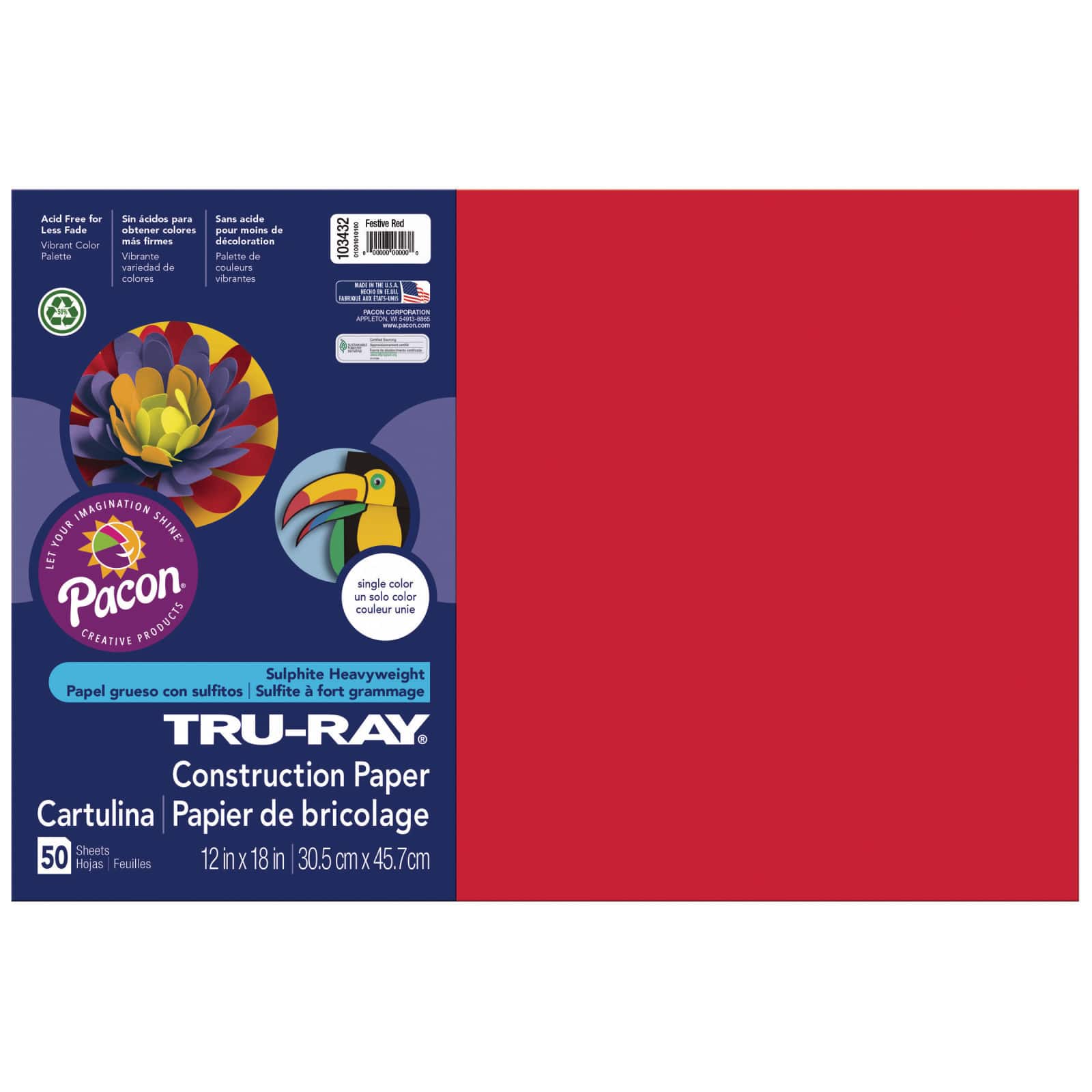 Tru-Ray® 12" x 18" Construction Paper, 50 Sheets