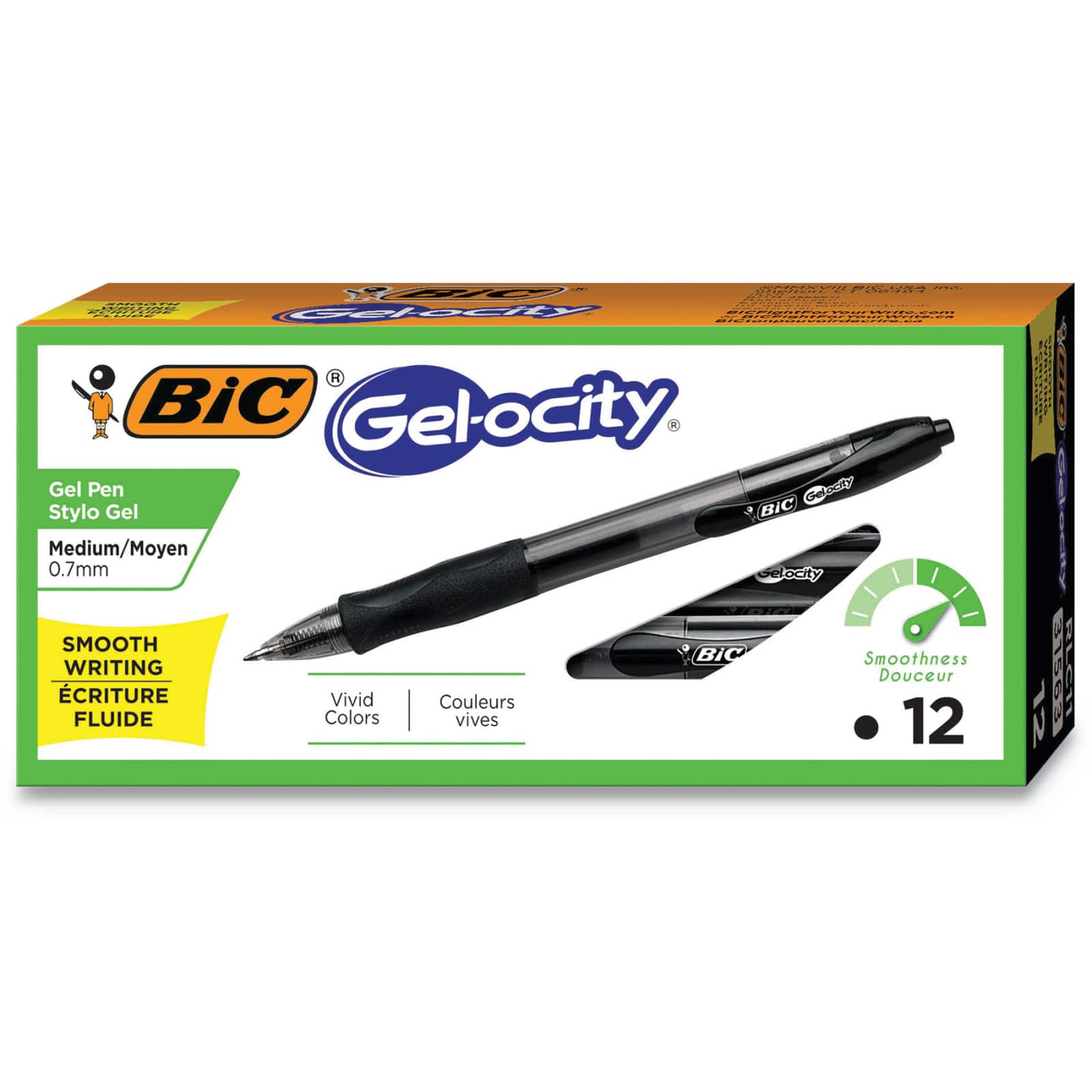 1 Black 12 Ct Retractable Gel Ball Pens
