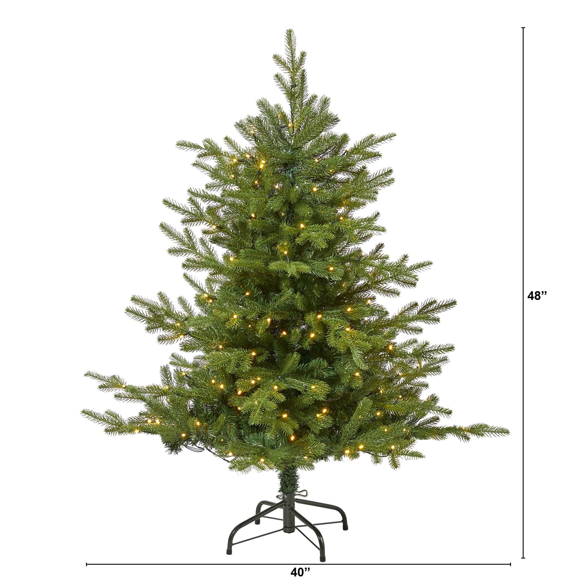 4ft. Pre-Lit Swedish Fir Artificial Christmas Tree with Warm White LED Lights