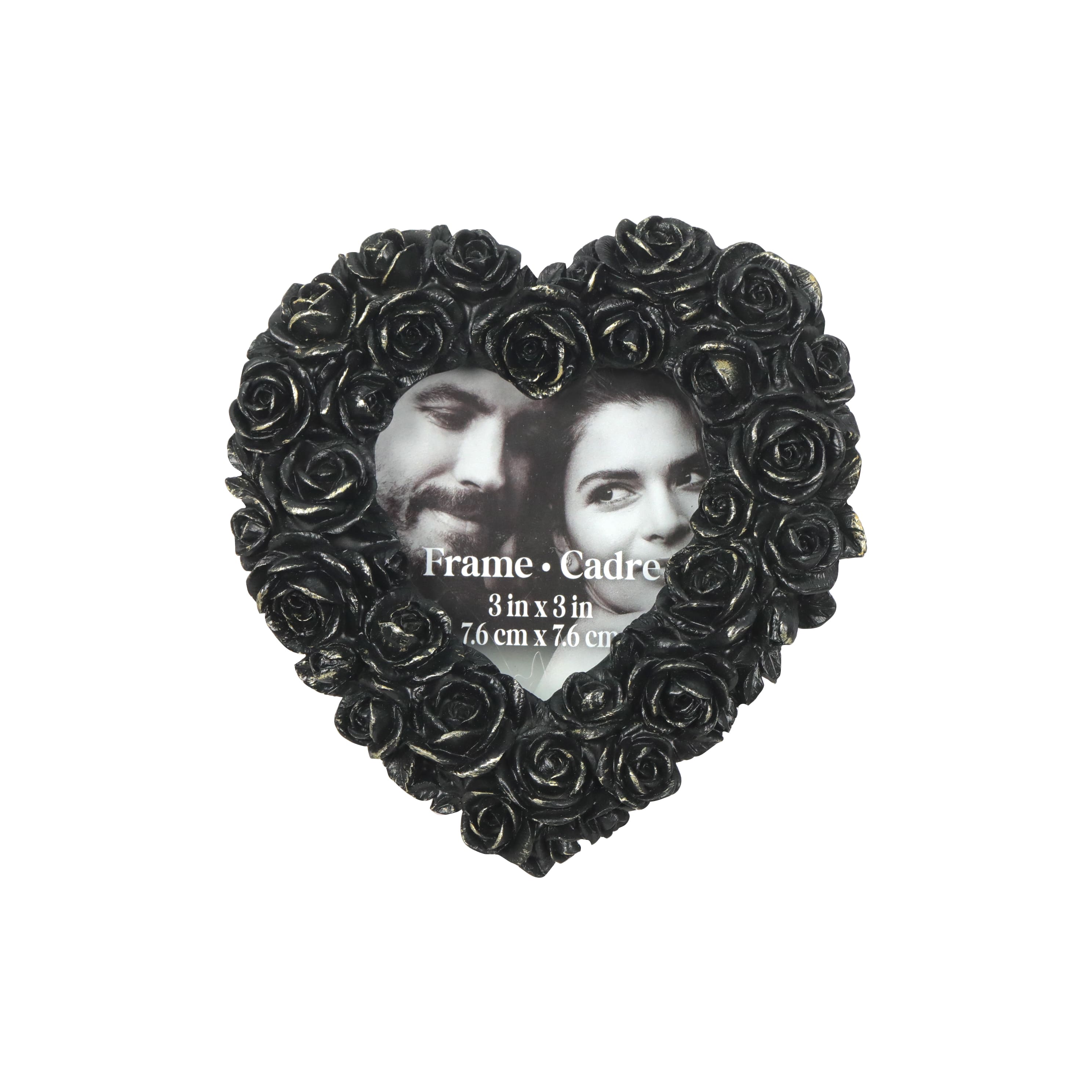 3&#x22; x 3&#x22; Black Roses Heart Tabletop Frame by Ashland&#xAE;