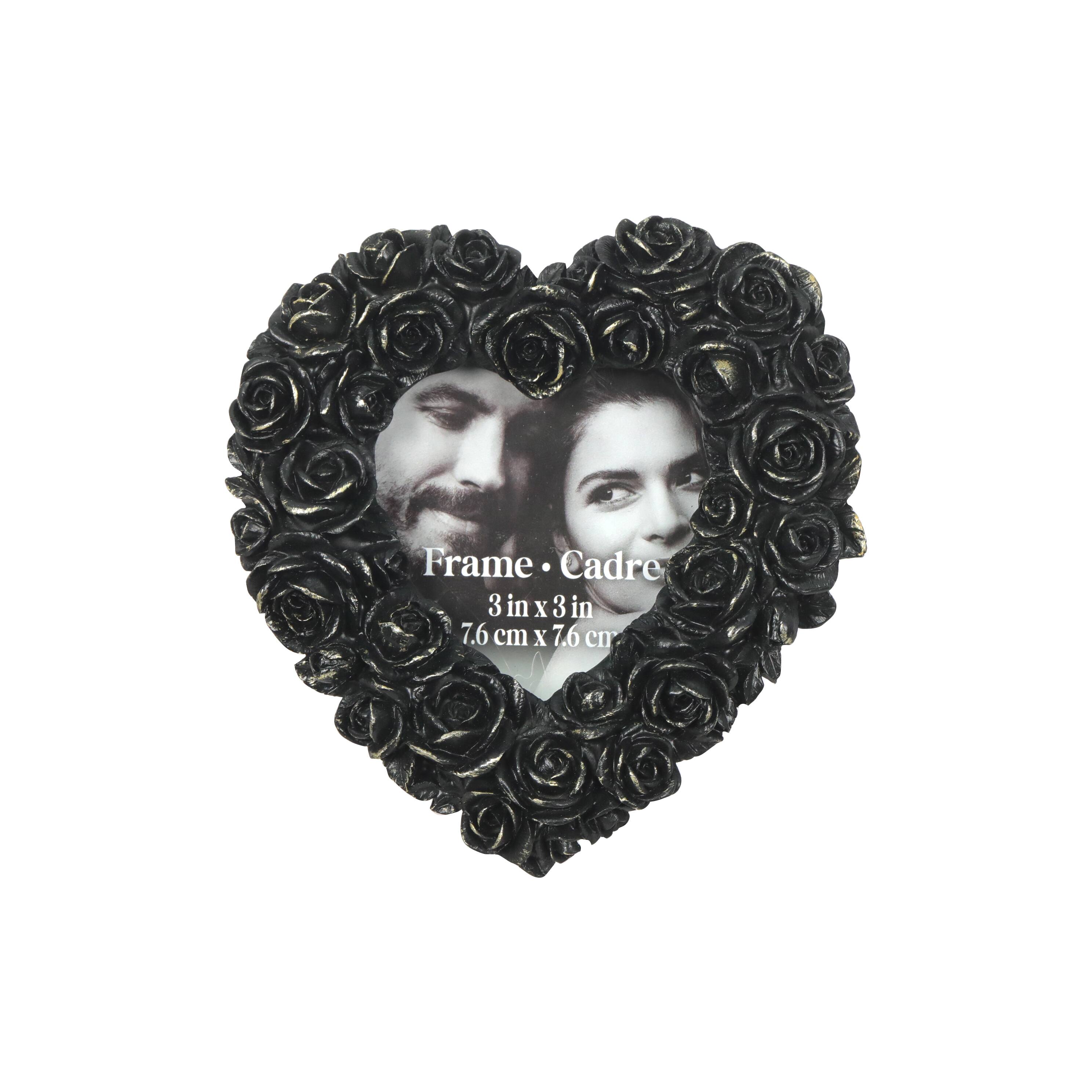 3" x 3" Black Roses Heart Tabletop Frame by Ashland®