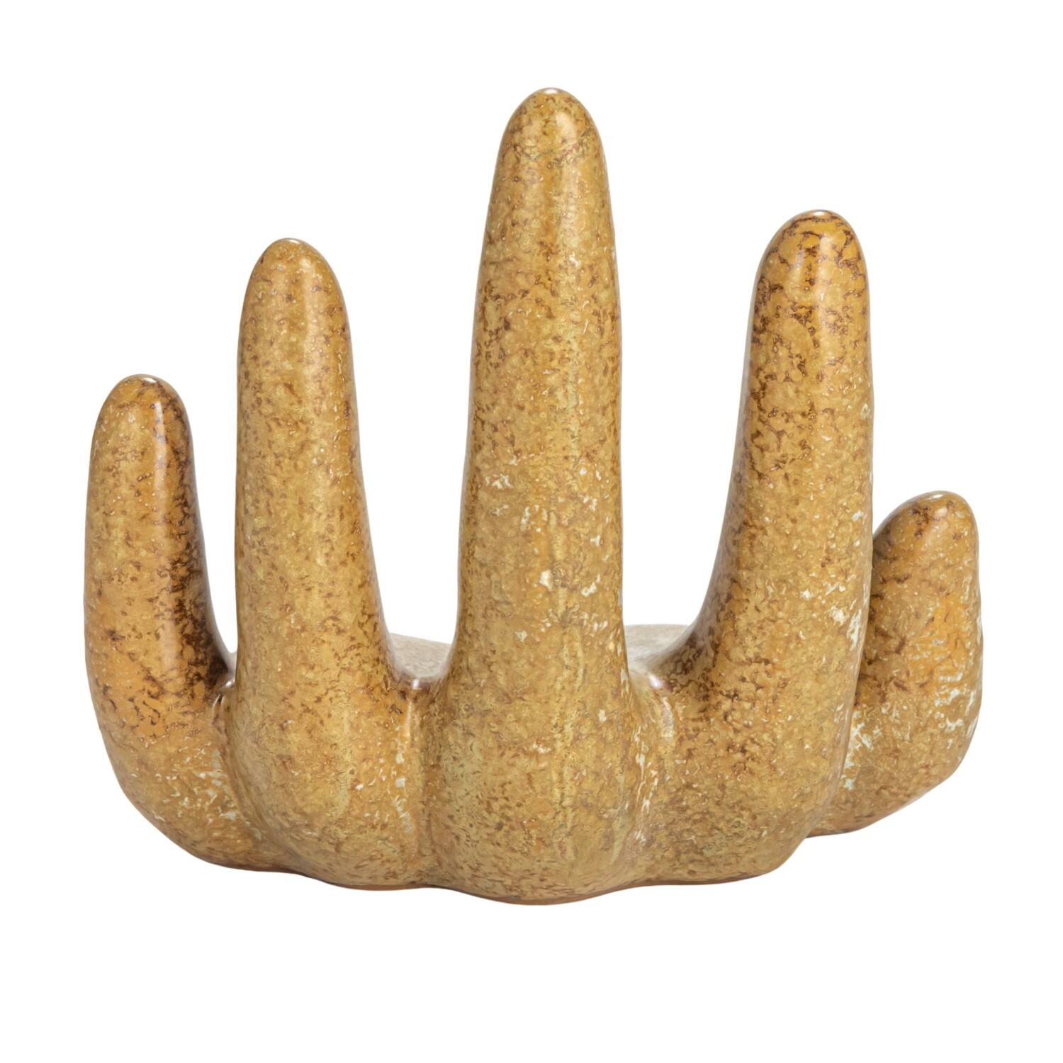 Hello Honey® 5.5" Brown Decorative Stoneware Hand with Reactive Glaze