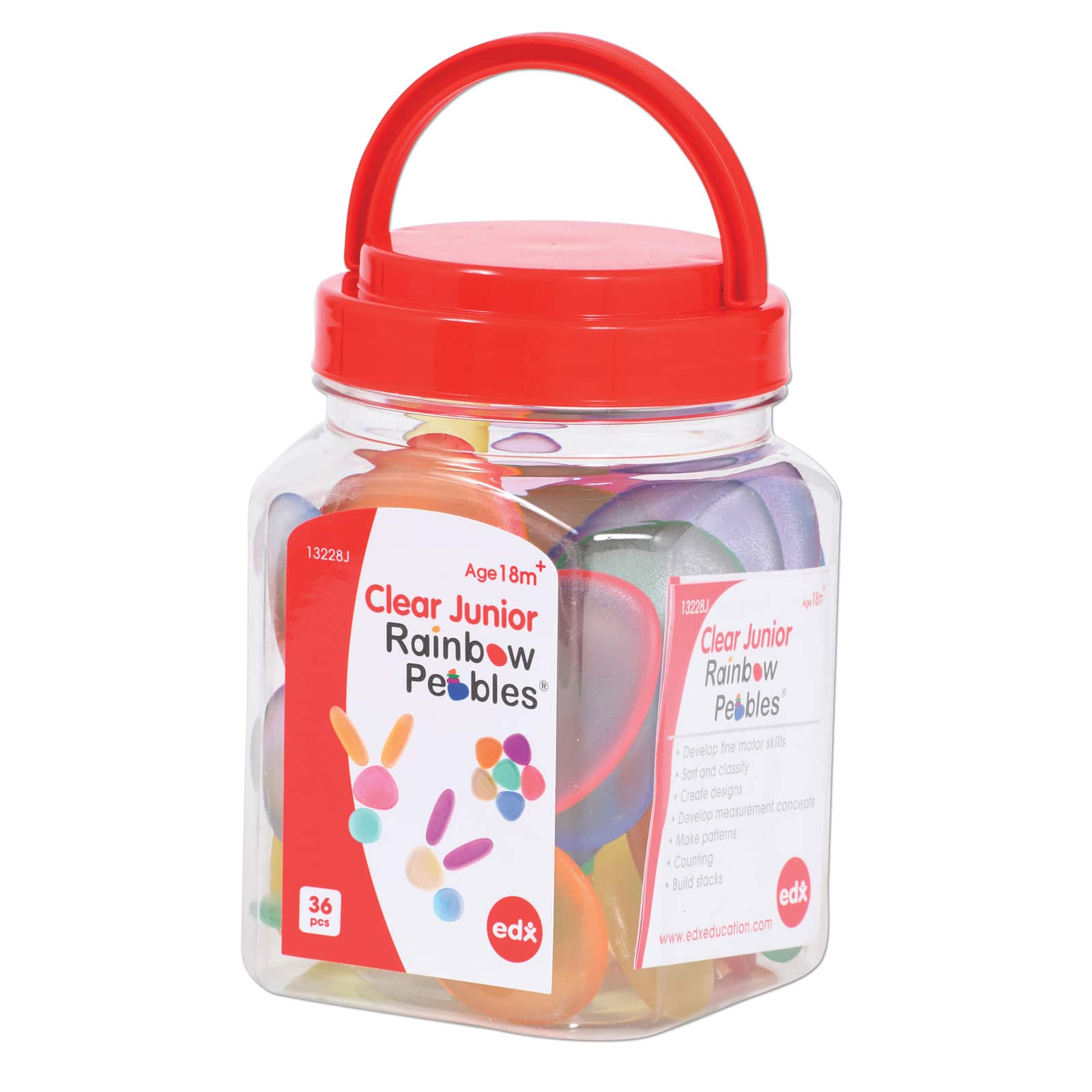 Edx Education® Clear Junior Rainbow Pebbles