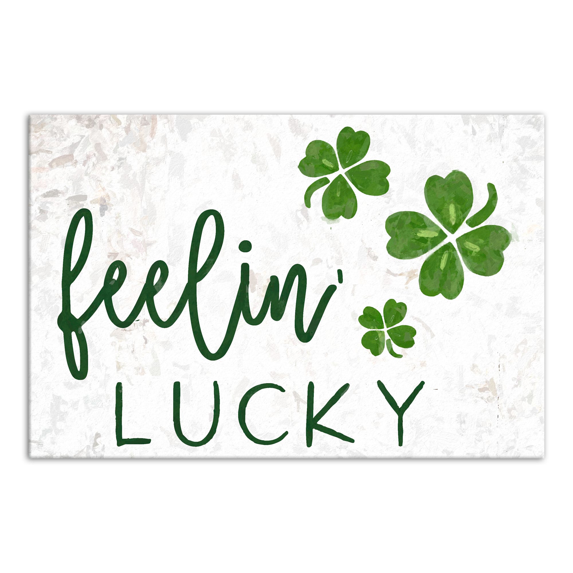 Feeling Lucky Four Leaf Clover Canvas 12" x 18" Canvas Wall Art