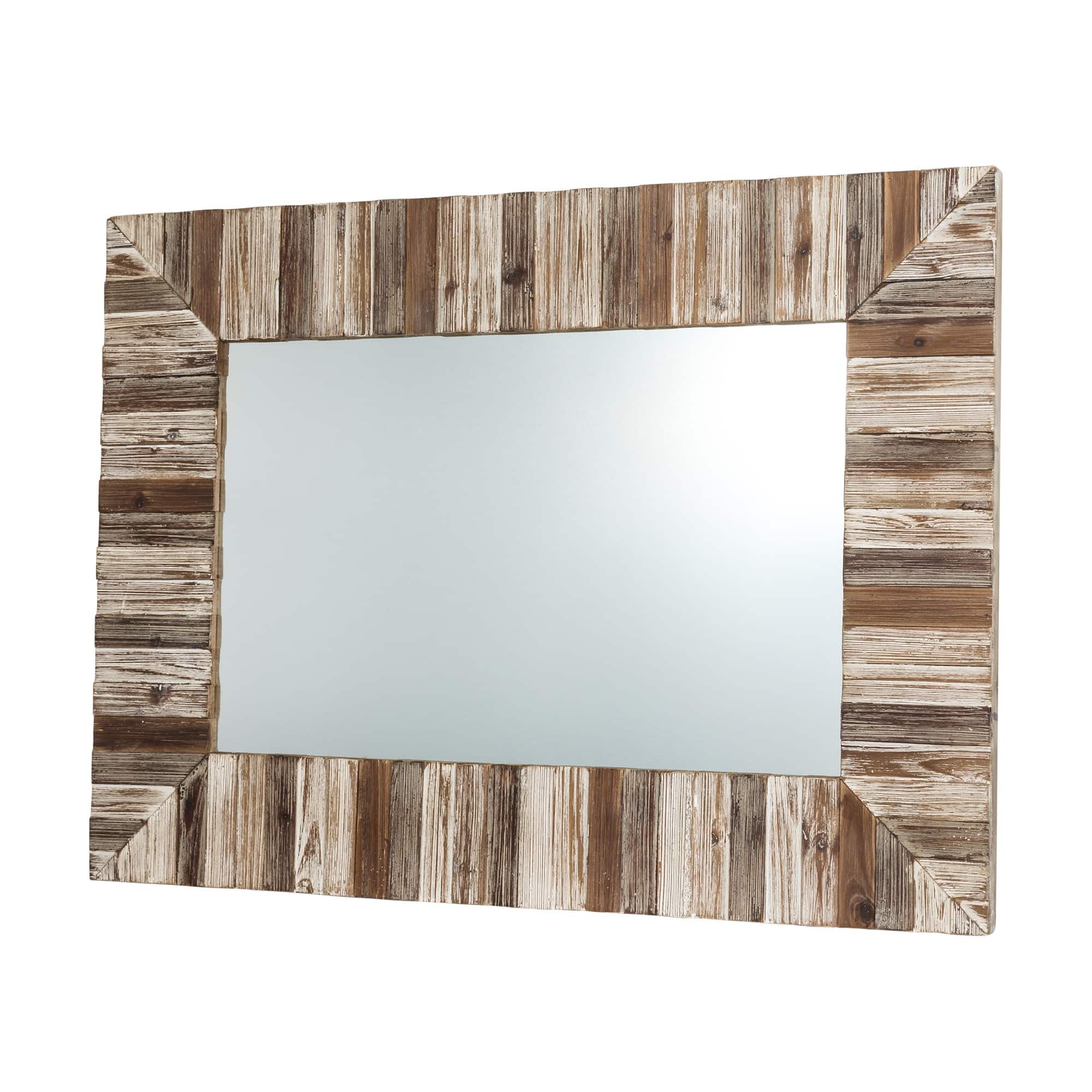 Glitzhome&#xAE; 39.5&#x22; Rectangle Wooden Farmhouse Wall Mirror
