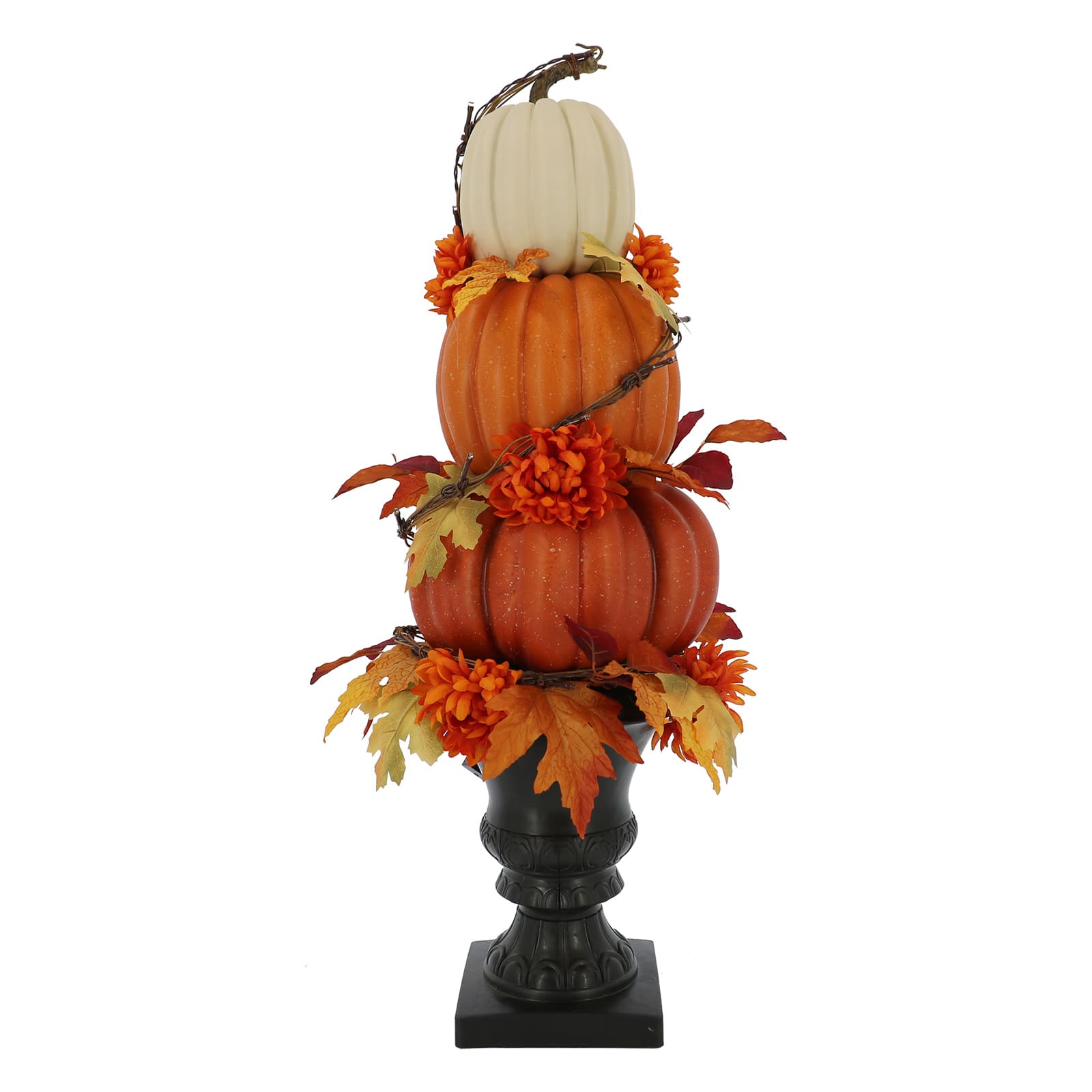 31.5&#x22; LED Premade Designer Premium Floral Pumpkin Topiary by Ashland&#xAE;
