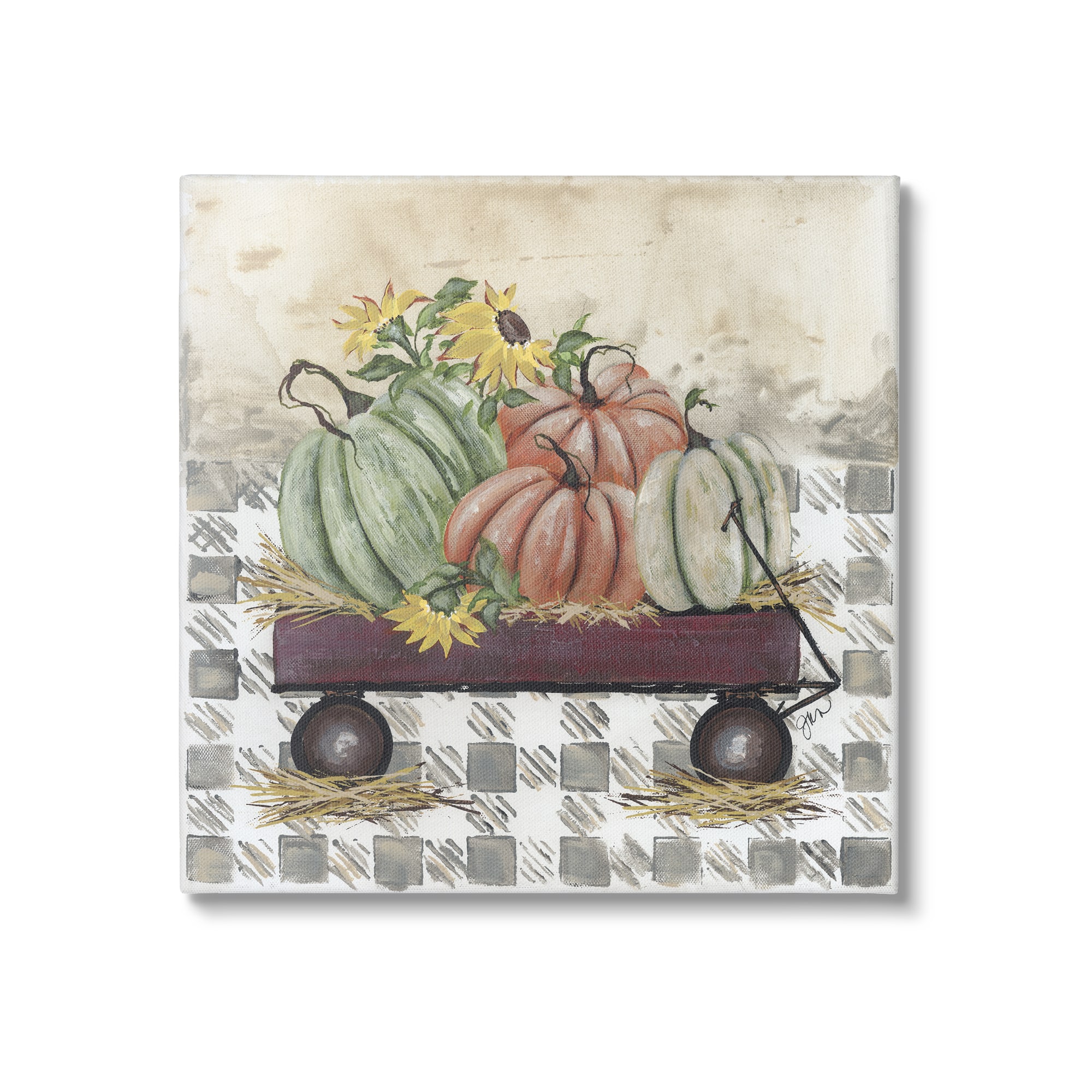 Stupell Industries Pumpkin Harvest Wagon Canvas Wall Art