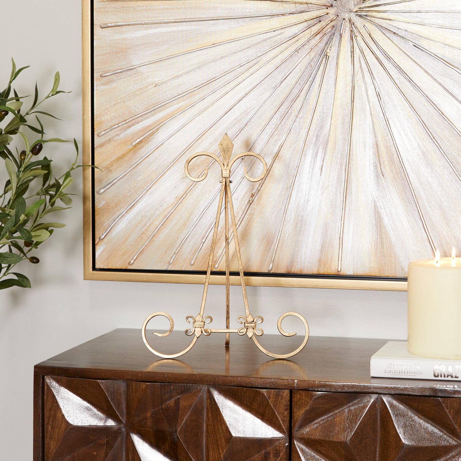 Gold Metal Traditional Easel, 12" x 11" x 15"