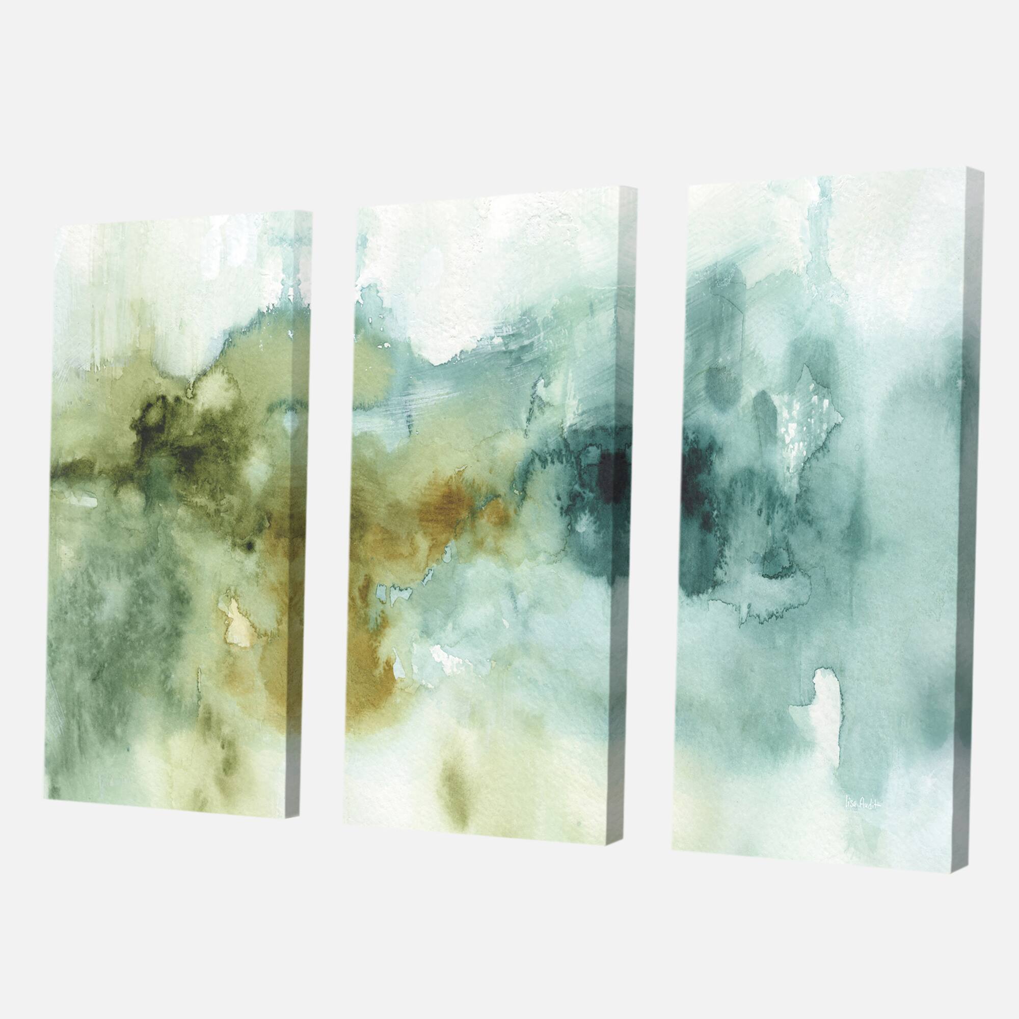 Designart - Abstract Watercolor Green House - Modern Canvas Art