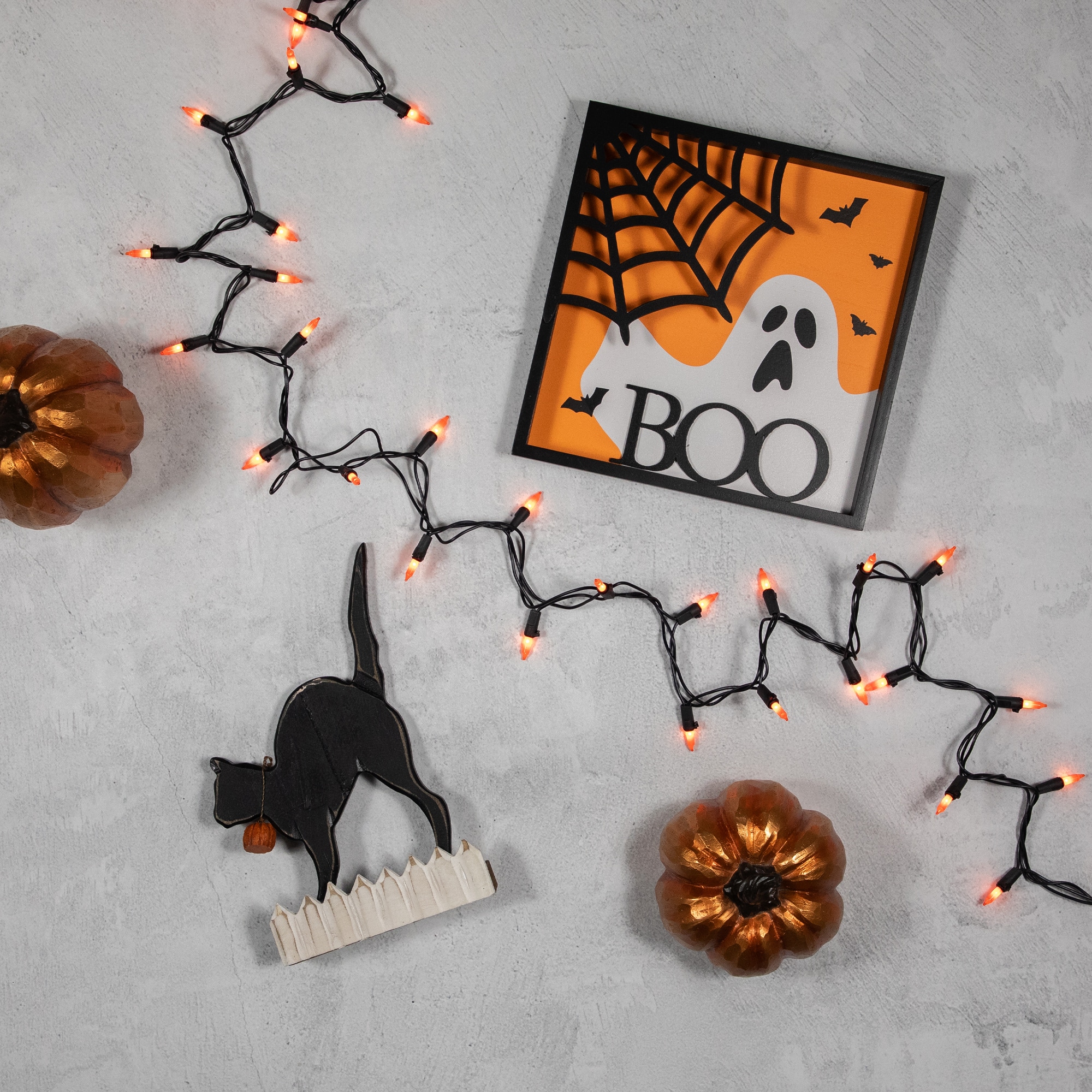 100ct. Orange Mini Halloween Light Set