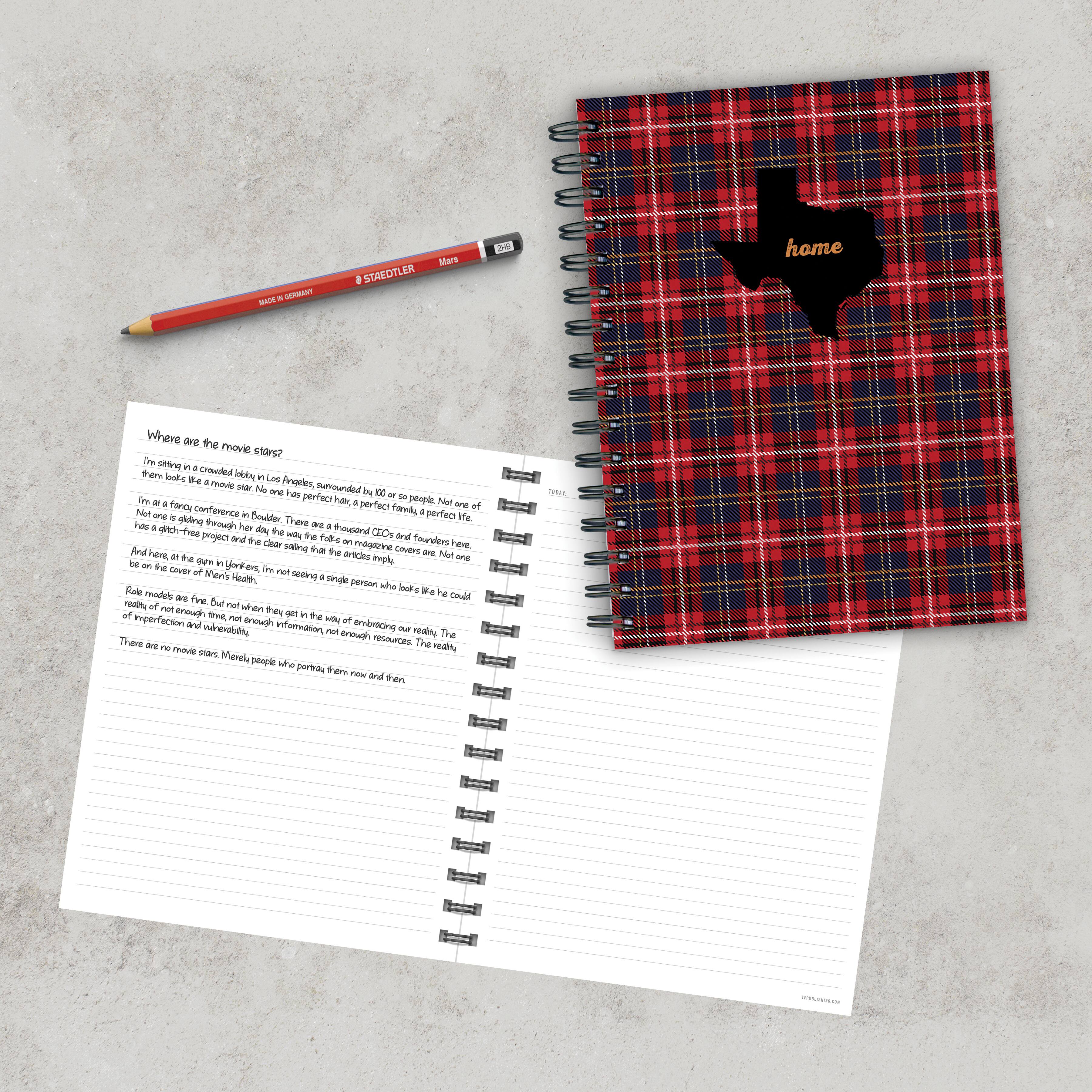 TF Publishing Texas Plaid Spiral Journal