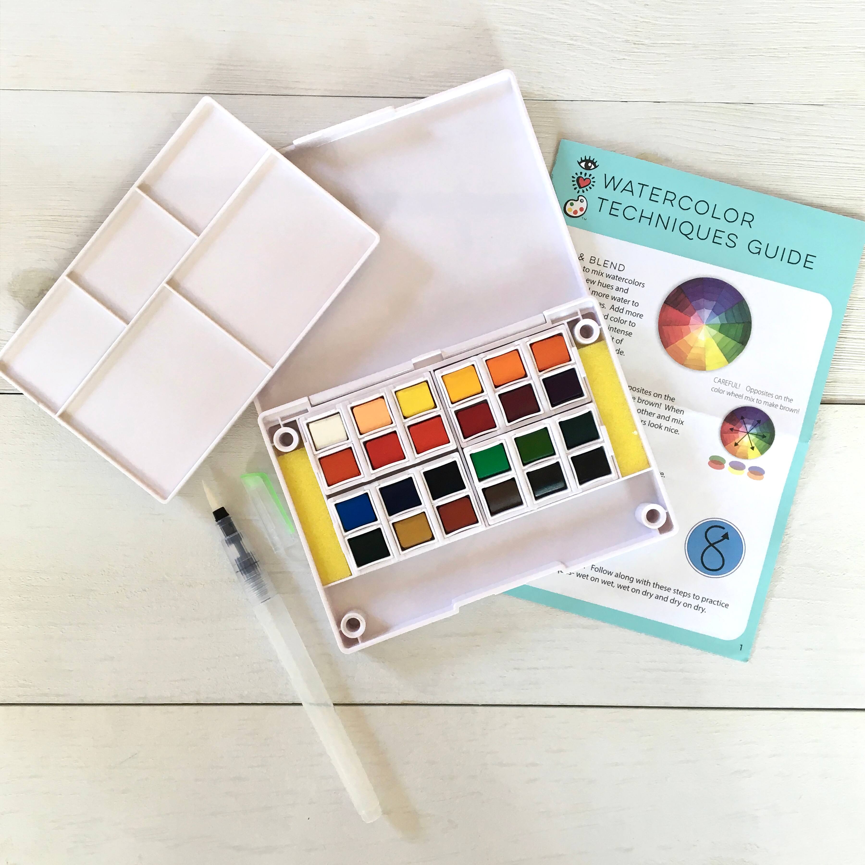 iHeartArt 12 Watercolors + Water Brush Pen – brightstripes