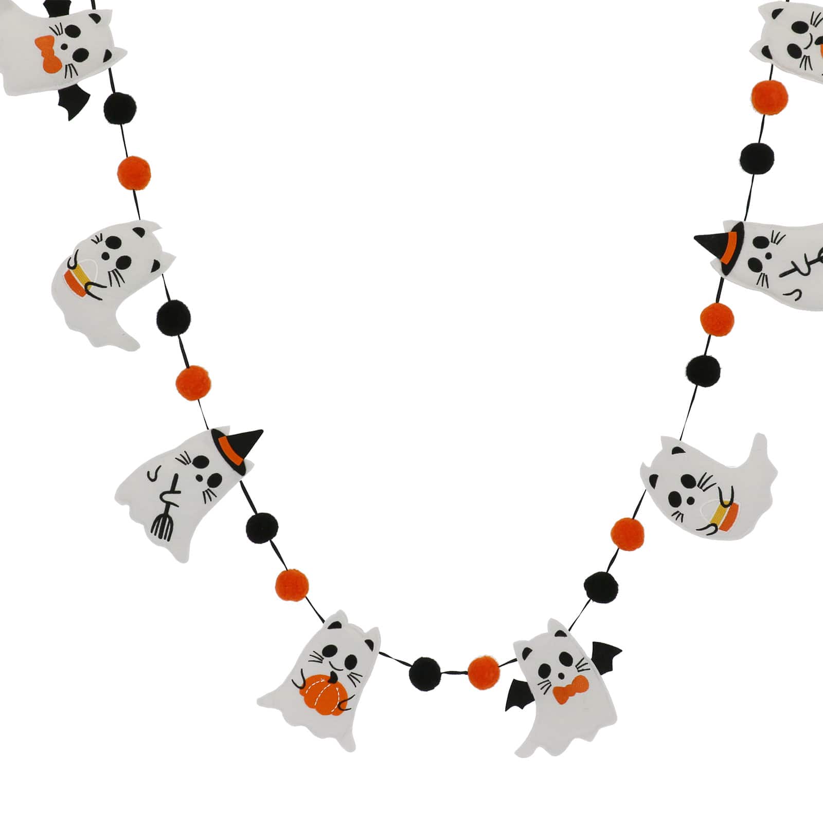 6ft. White Ghost &#x26; Pom Pom Garland by Ashland&#xAE;