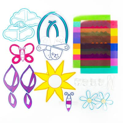 DIY Makit & Bakit Butterfly Flower Stained Glass Suncatcher Kit Kids Craft