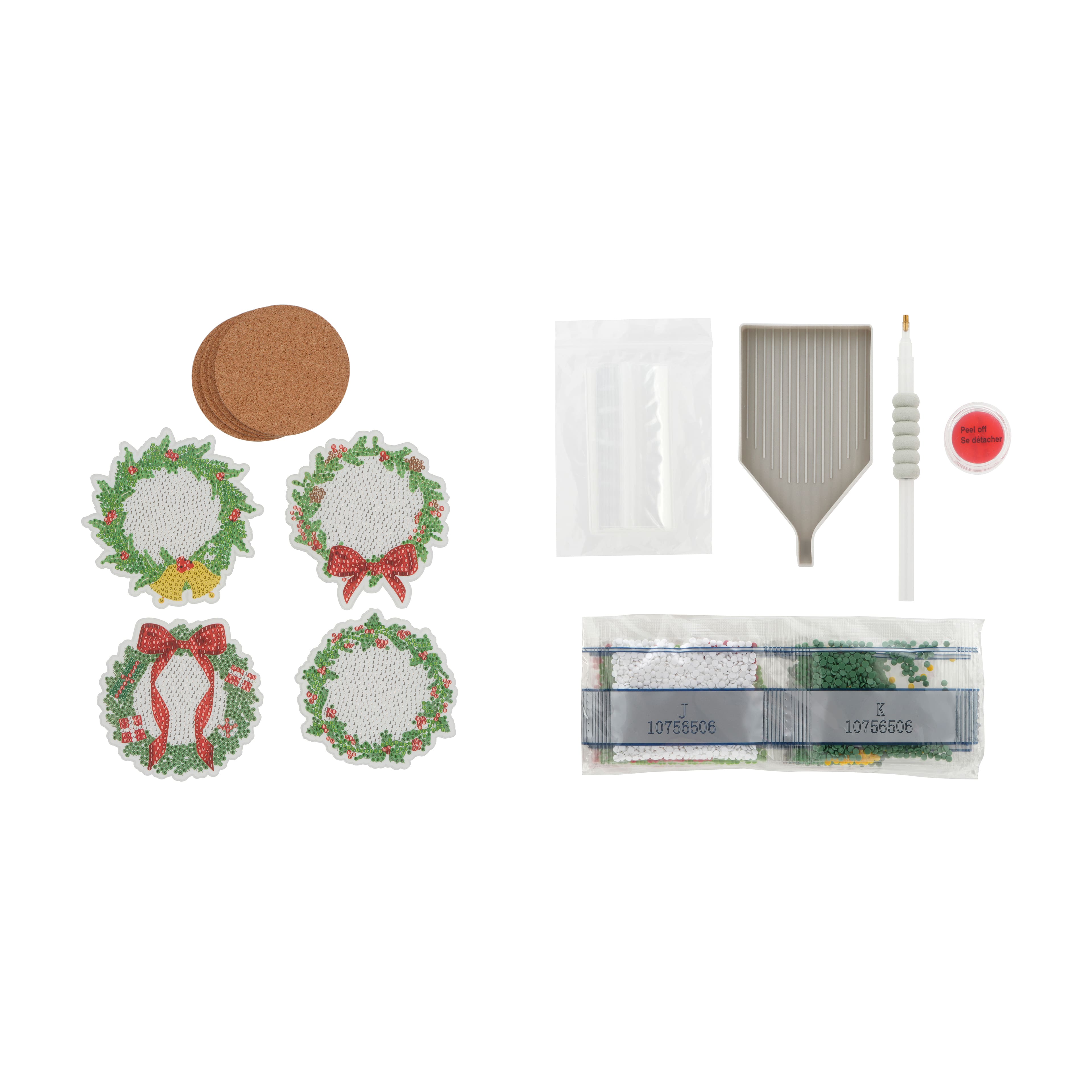 Christmas Wreaths Diamond Art Coaster Kit by Make Market&#xAE;