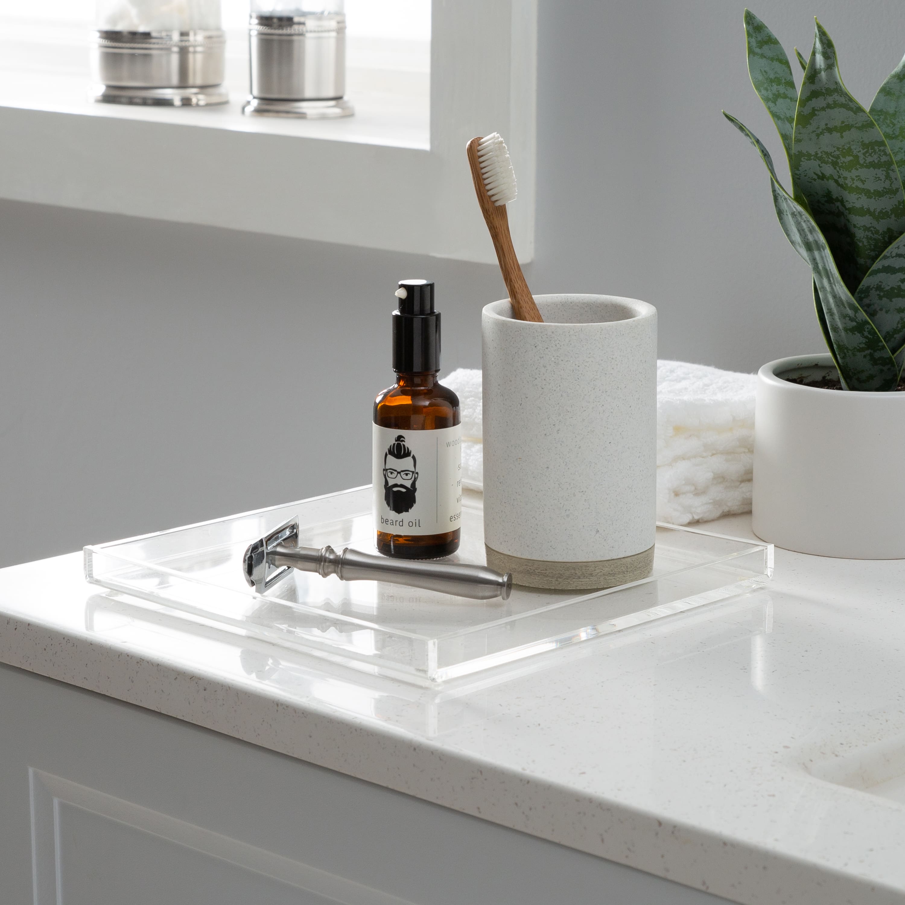 Organize It All 8" Acrylic Clear Accessory Tray