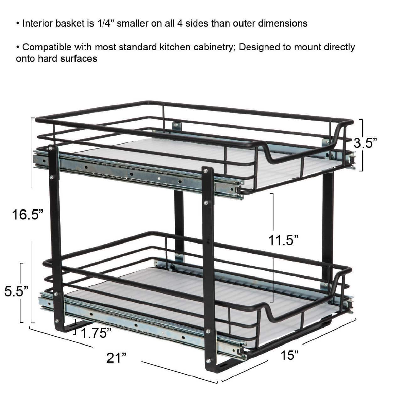 Household Essentials Glidez 2-Tier Cabinet Organizer