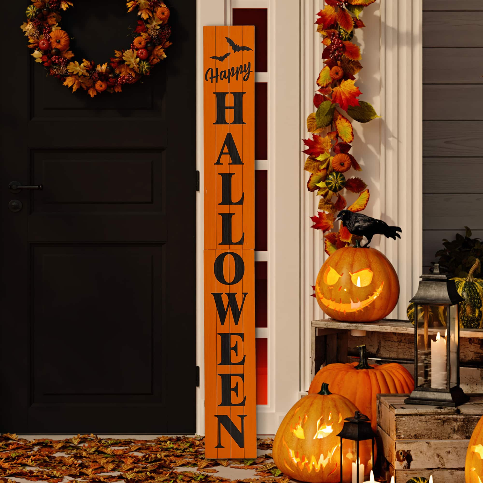 Glitzhome&#xAE; 60&#x22; Happy Halloween Porch Sign