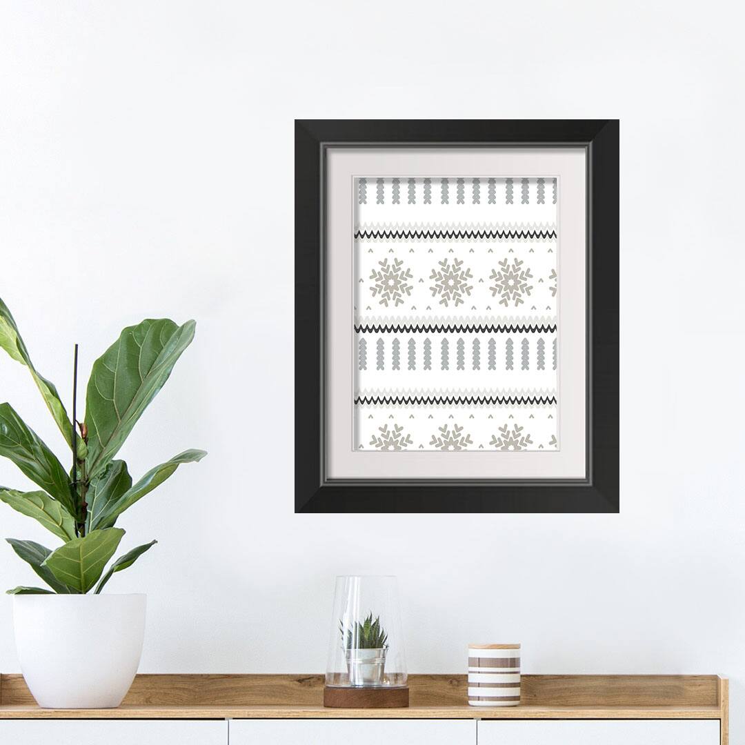 14&#x22; Knit Gray Black Framed Print Wall Art