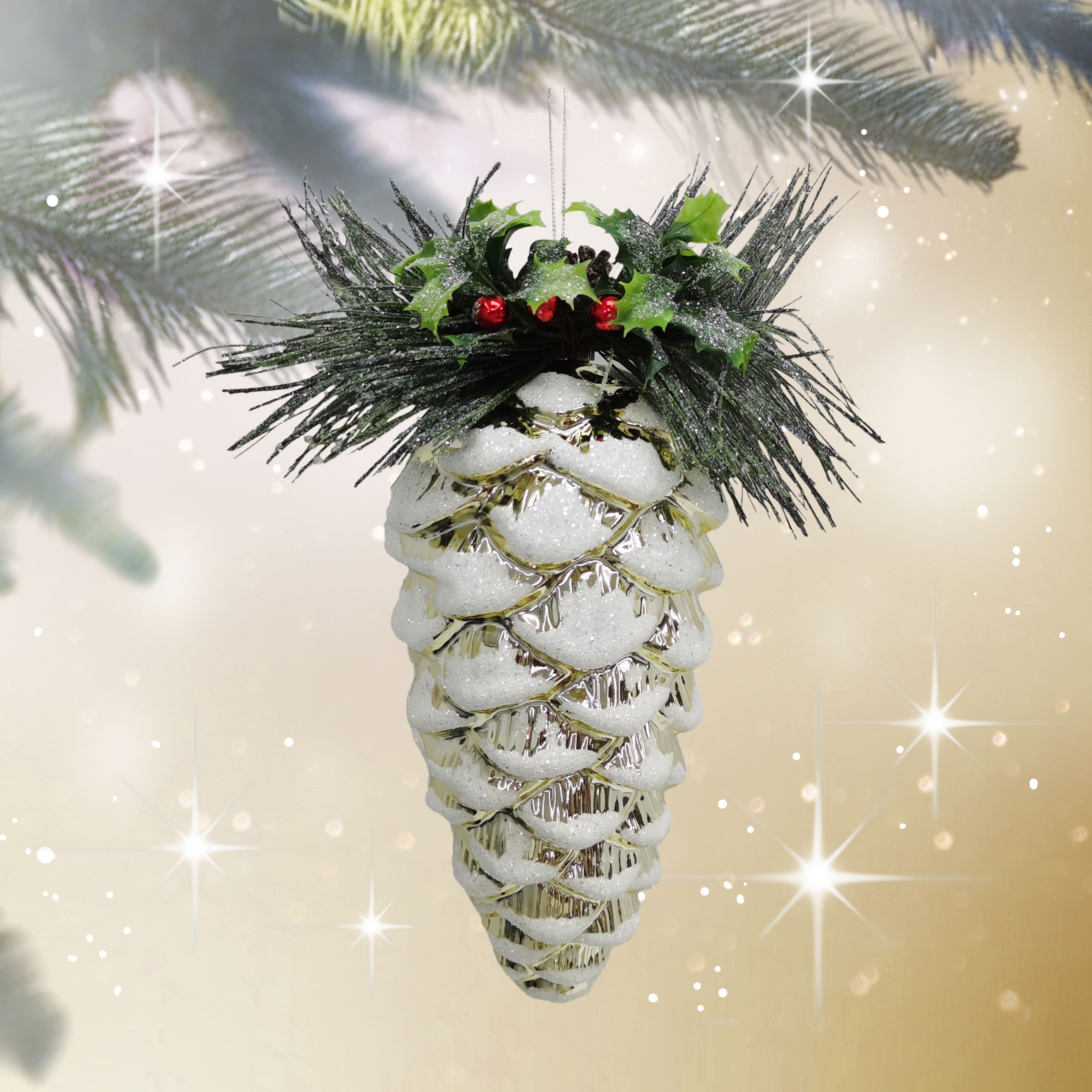 12&#x22; Glitter Frosted Pinecone Ornament by Ashland&#xAE;