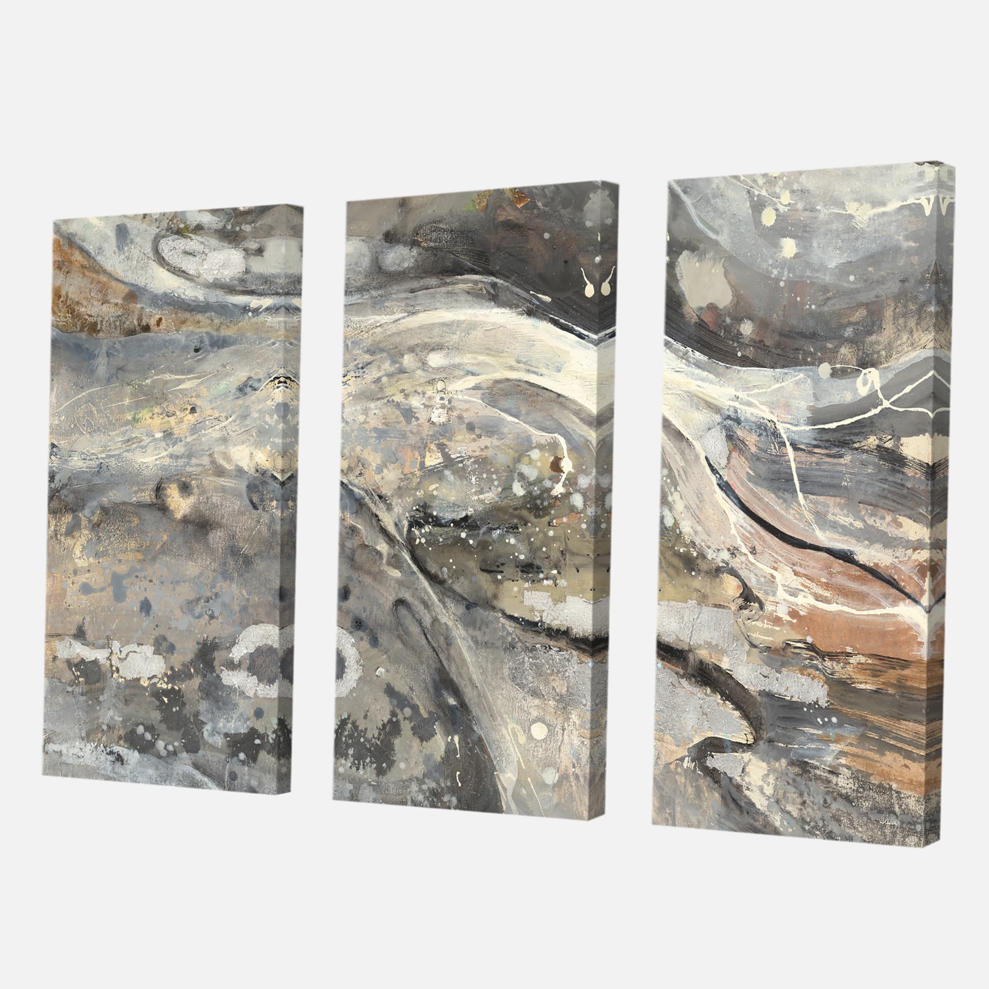 Designart - Fire and Ice Minerals I - Farmhouse Gallery-wrapped Canvas