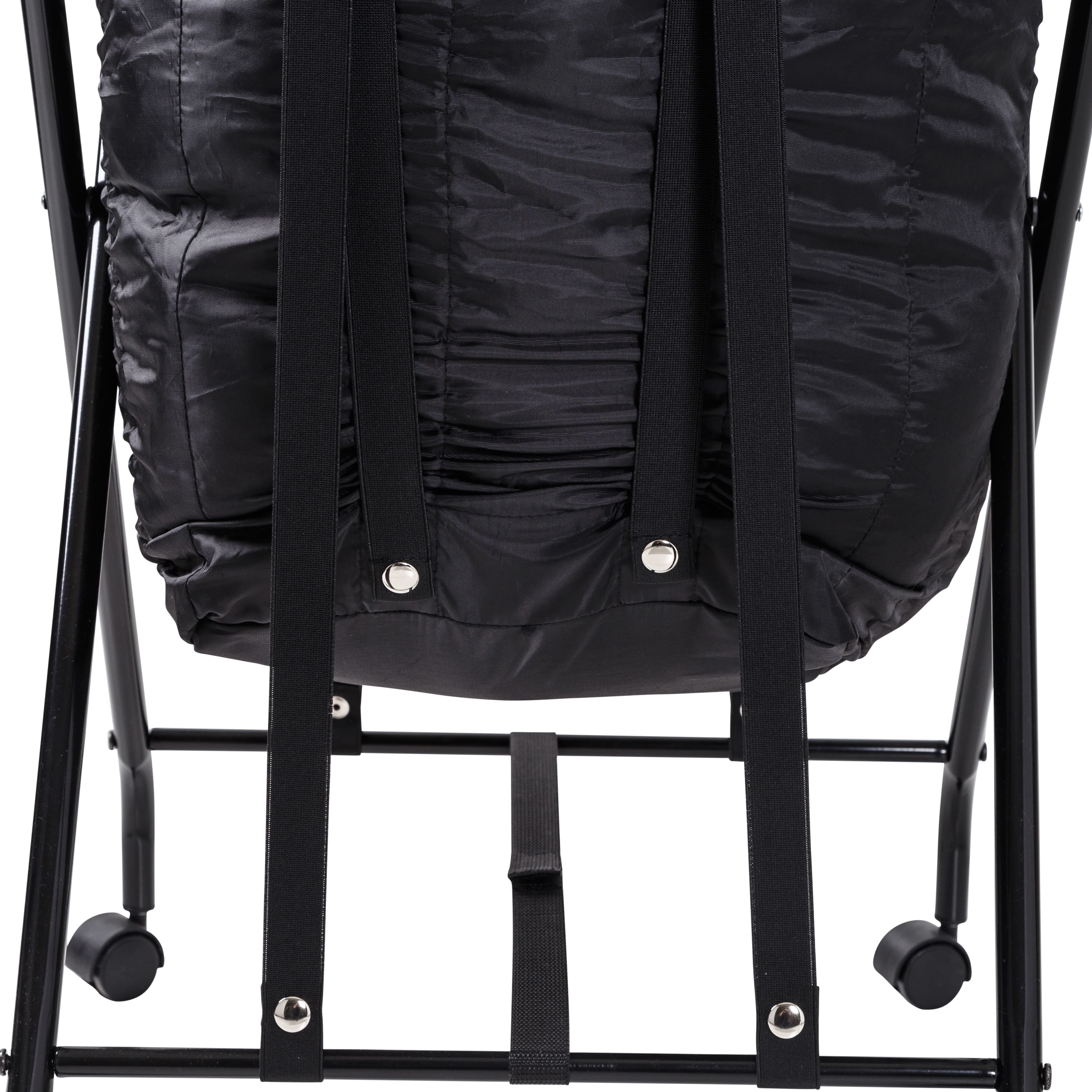 Honey Can Do Black Single Bounce Back Hamper with Wheels and Lid