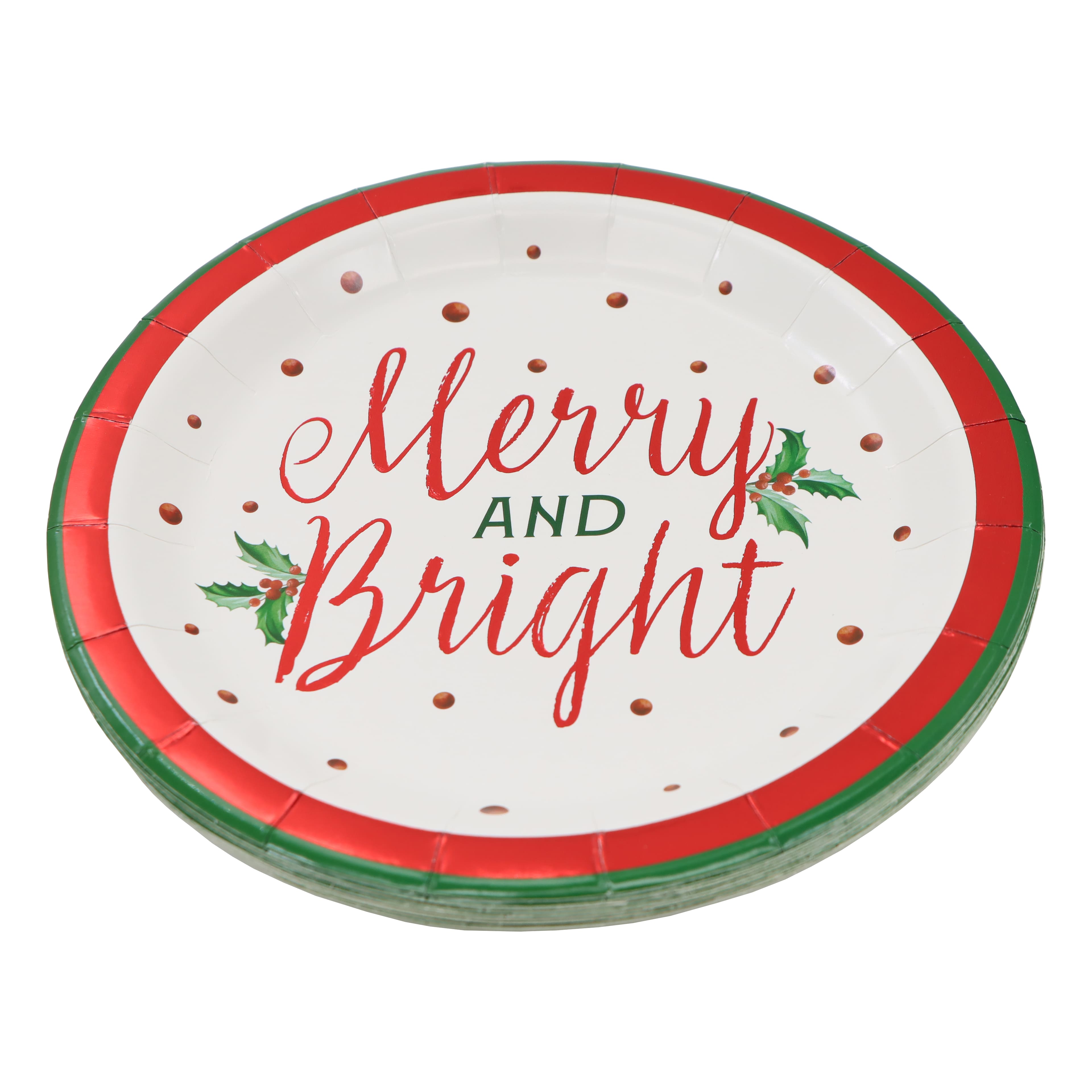 7&#x22; Merry &#x26; Bright Paper Plates, 12ct. by Celebrate It&#x2122;