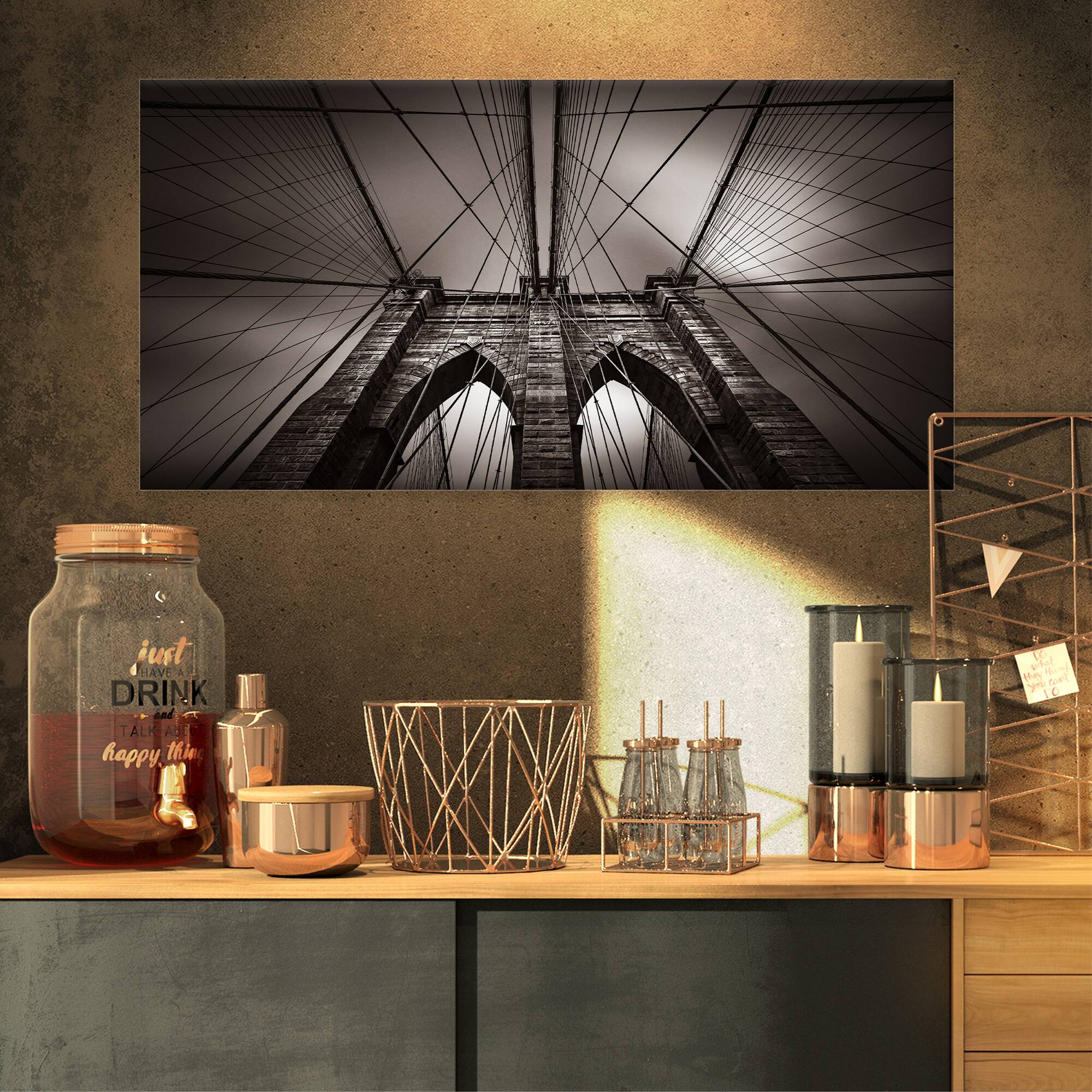 Designart - Brooklyn Bridge in NYC USA - Extra Large Canvas Art Print