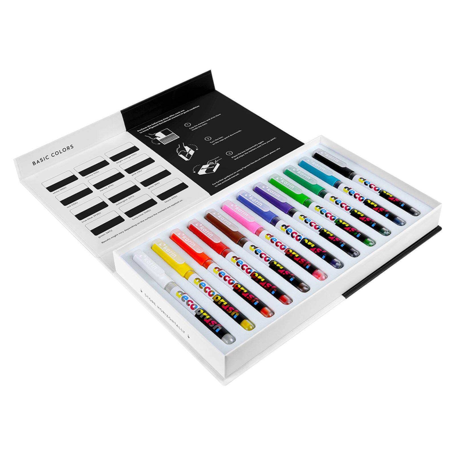 Karin Brushmarkers Pro Markers and Sets - Set of 12, Basic Colors