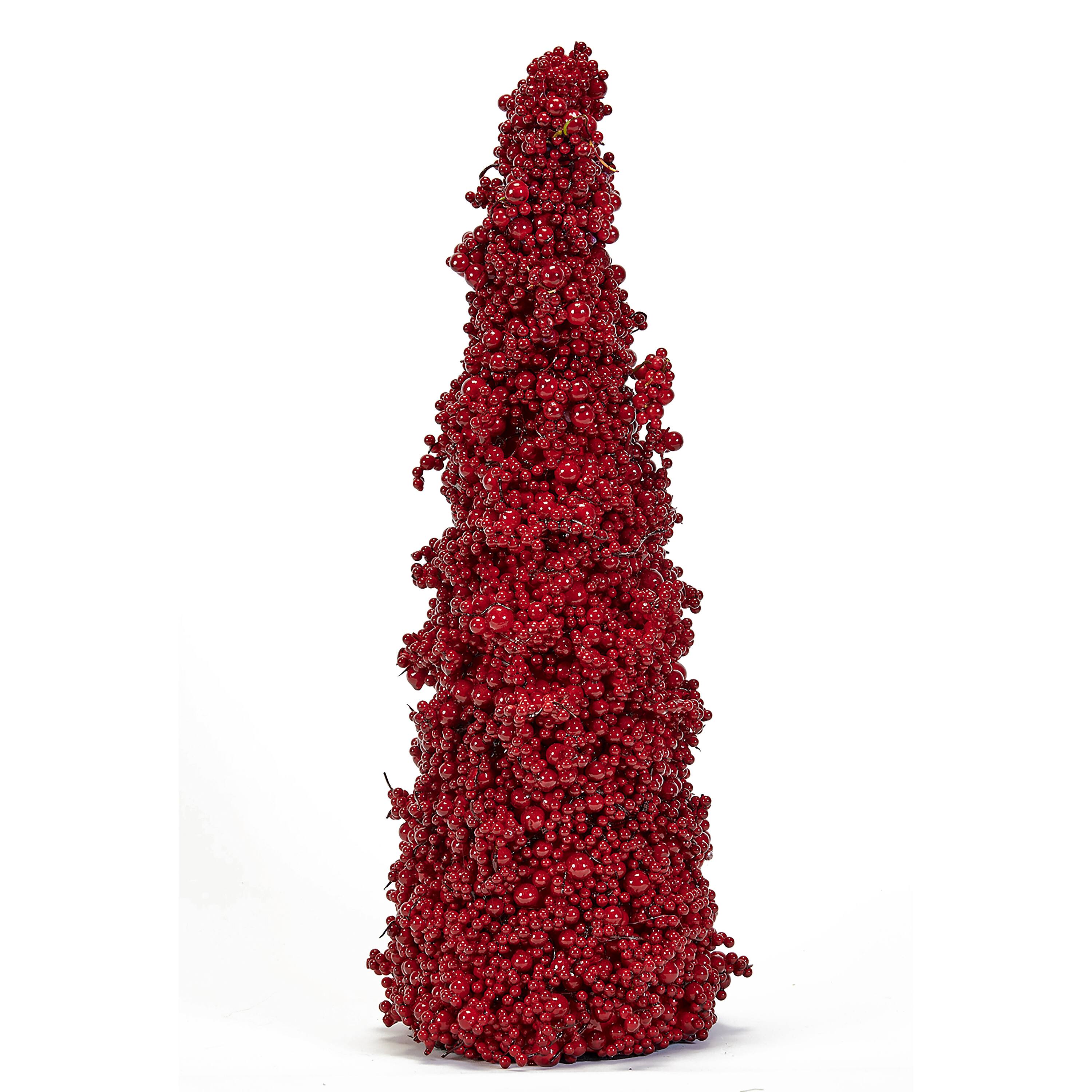 18" Red Holly Berries Artificial Christmas Tree Tabletop Décor
