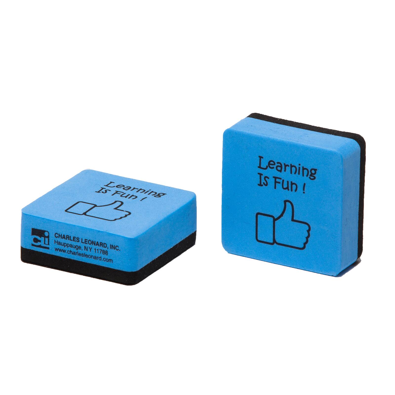 4 Packs: 3 Packs 15 ct. (180 total) Charles Leonard Blue &#x26; Black Learning is Fun Mini Whiteboard Erasers