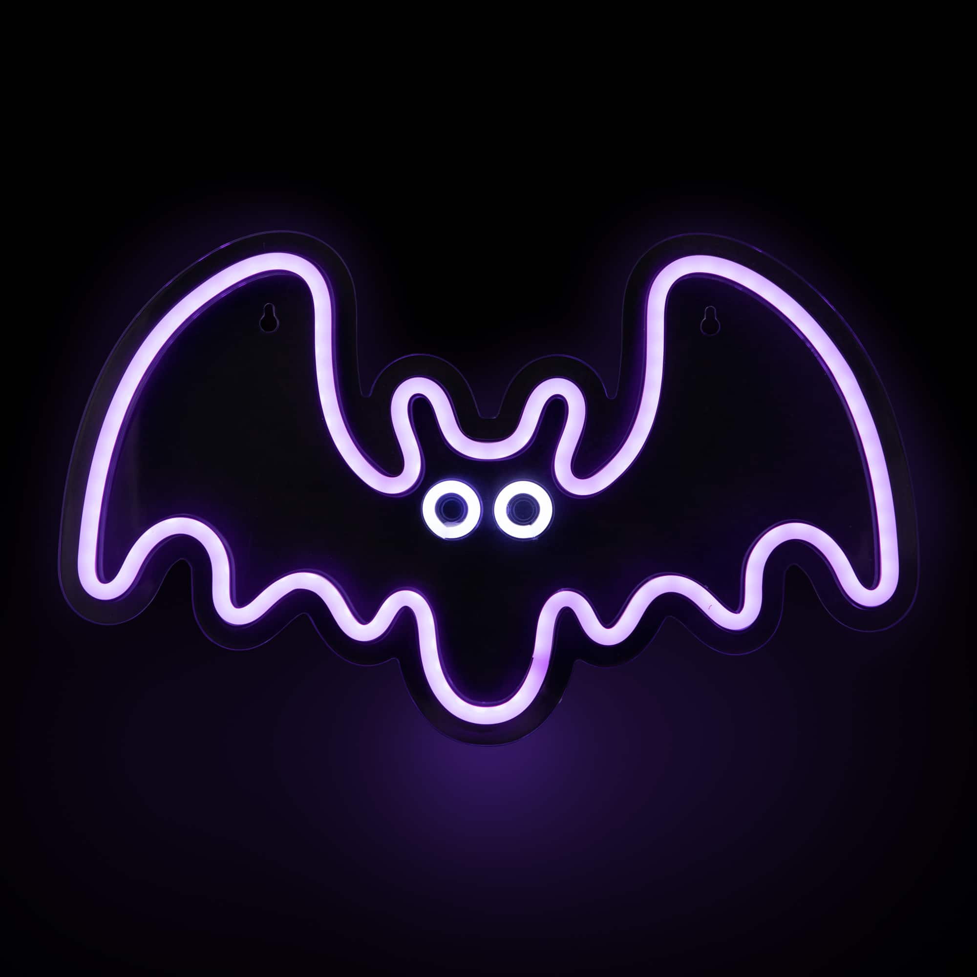15" Purple LED Neon Style Purple Bat Halloween Window Silhouette
