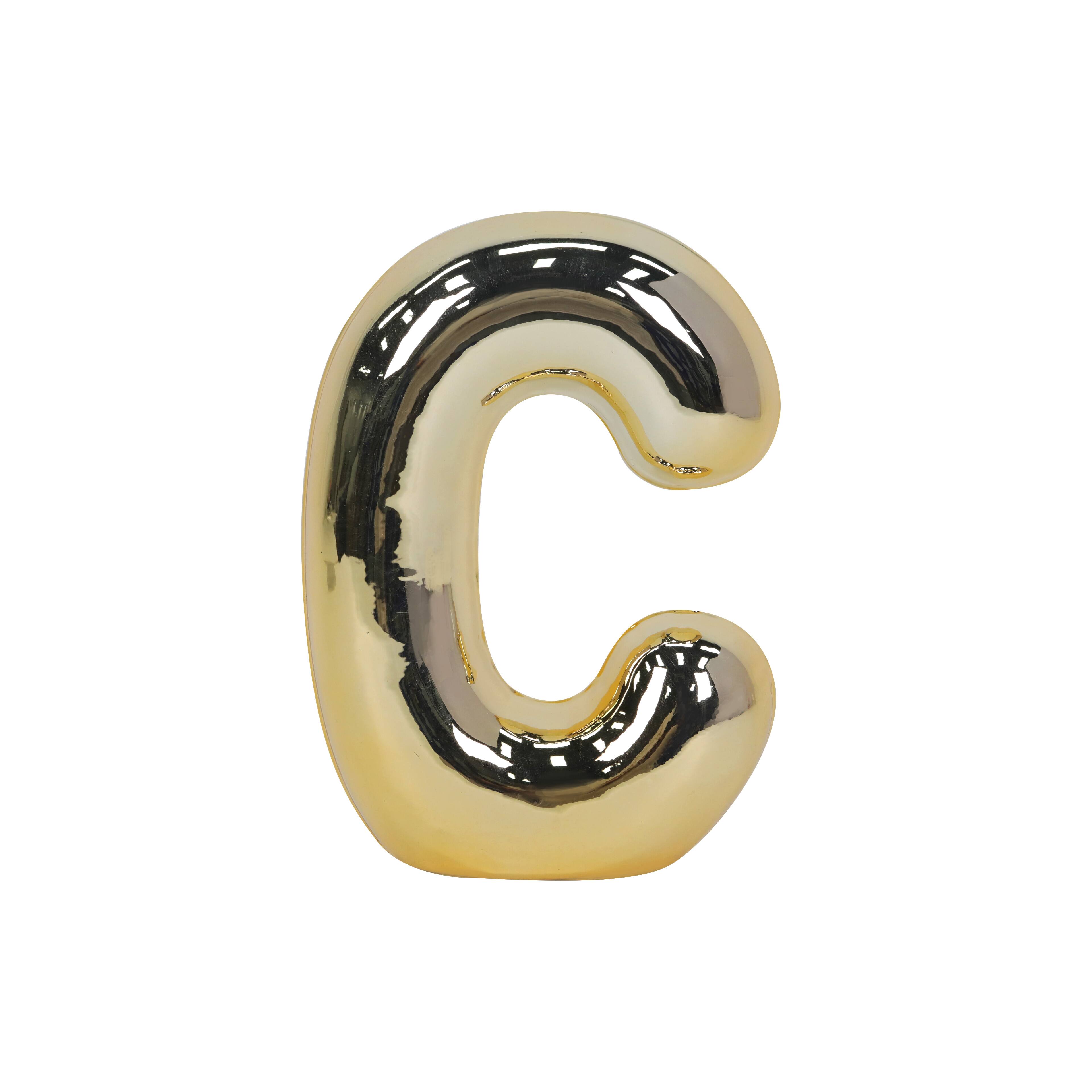 8.5" Gold Bubble Ceramic Monogram Letter by Ashland®