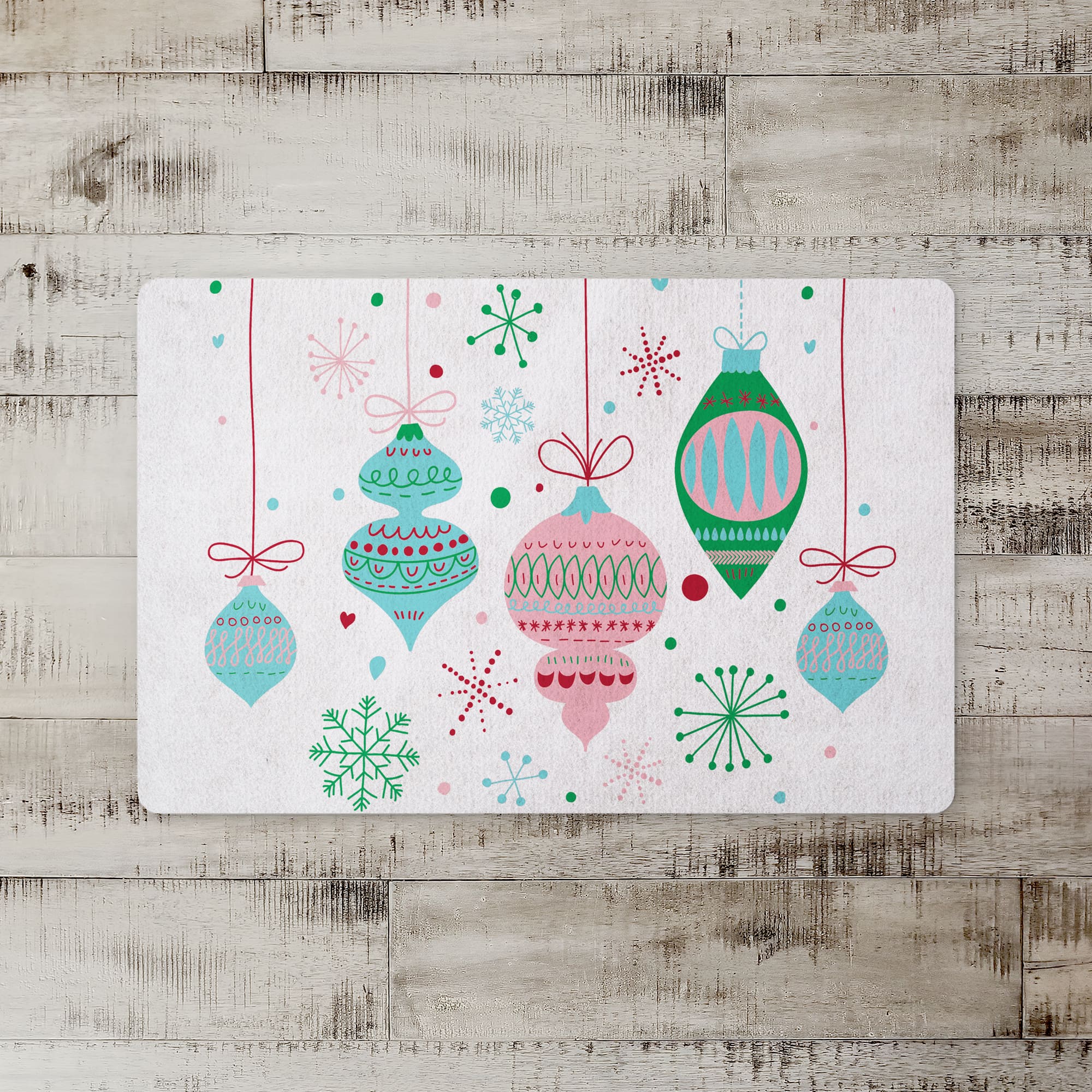 Retro Funky Ornaments 27x18 Floor Mat