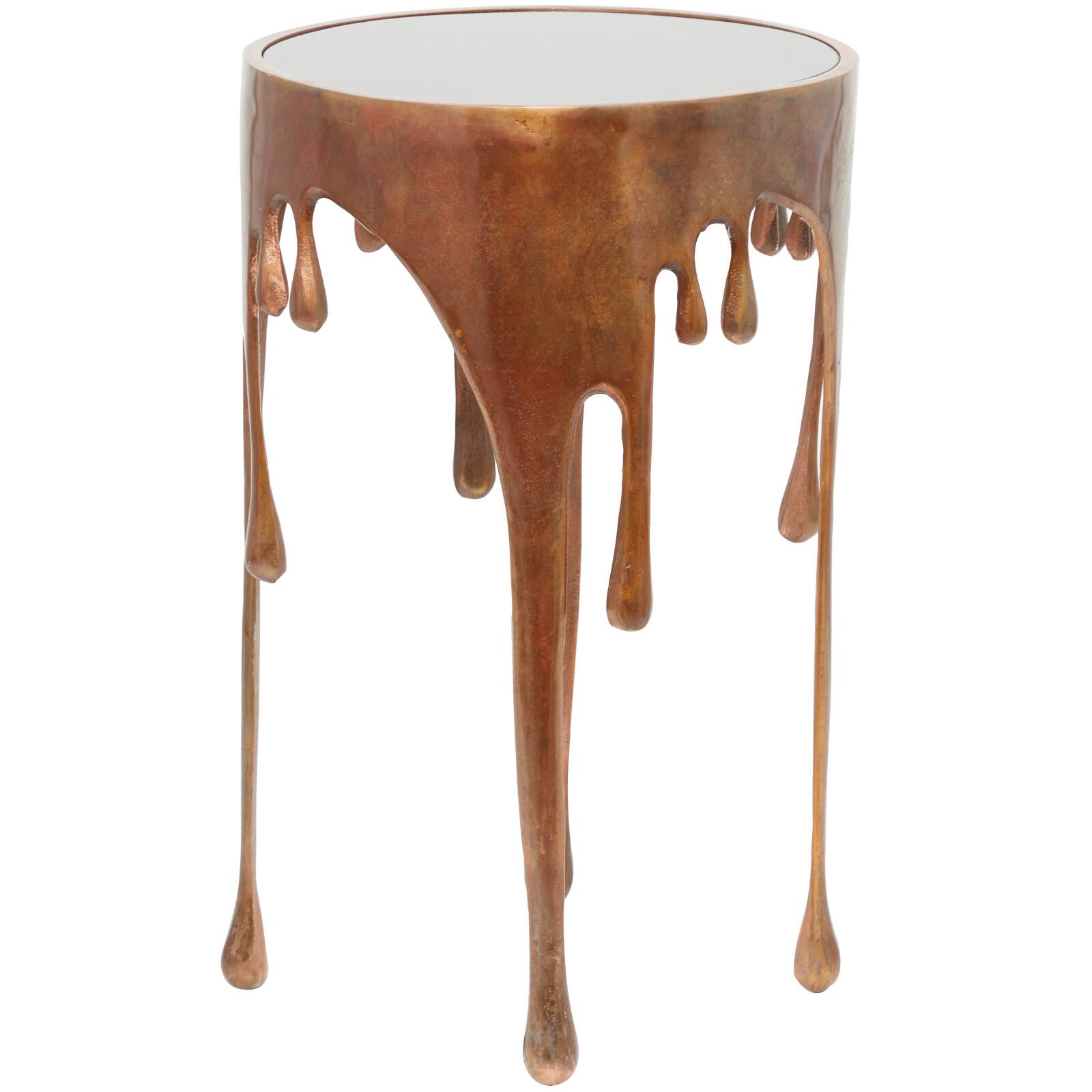 25" Bronze Melting Drip Design Accent Table