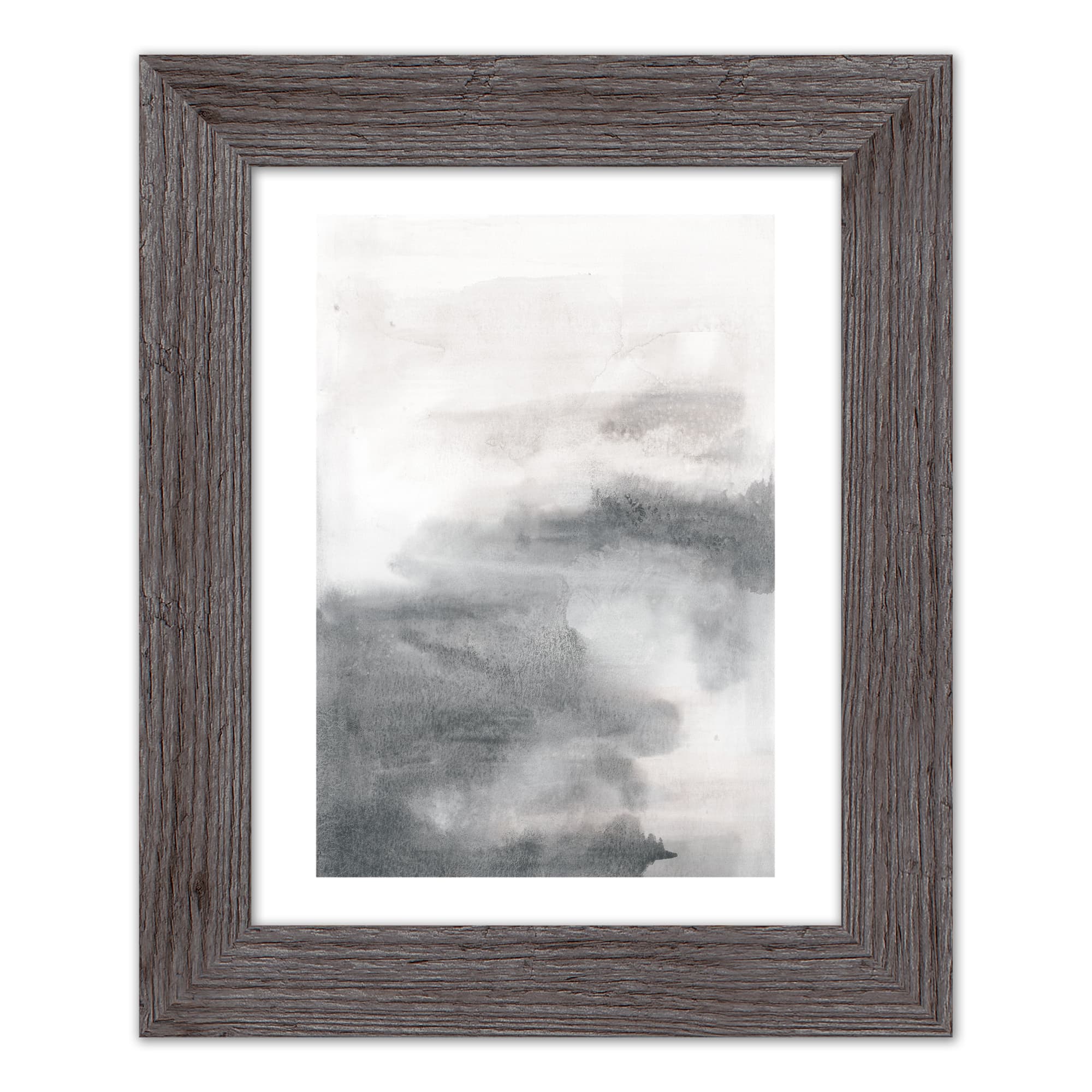 Soft Gray Watercolor Western Framed Print