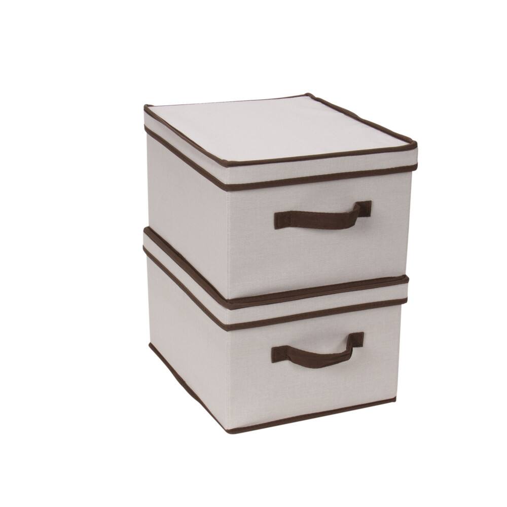 Household Essentials Canvas Storage Box with Lid