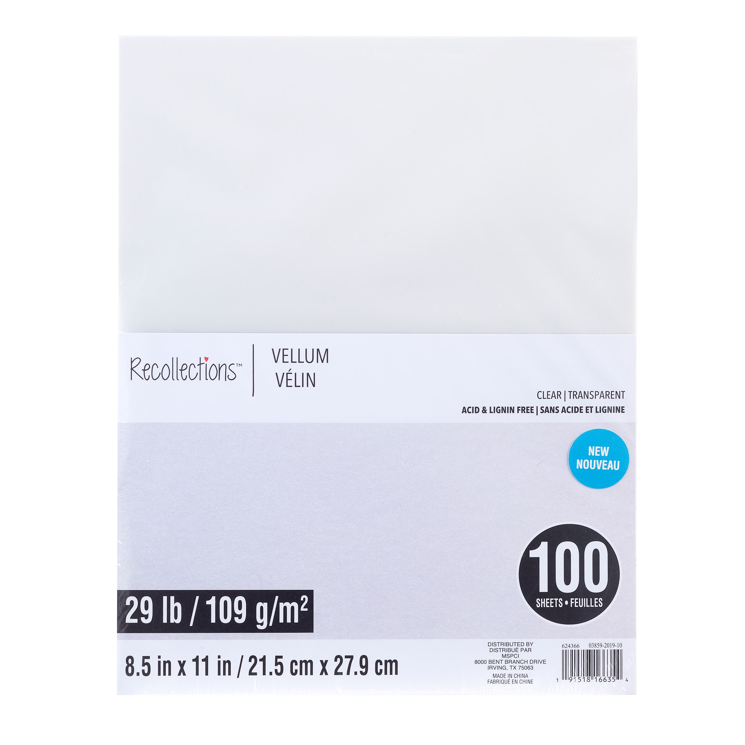 Jam Paper 8.5 X 11 Translucent Clear Vellum Paper 28 Lbs. 70 Brightness  100 Sheets/pack (1263) : Target