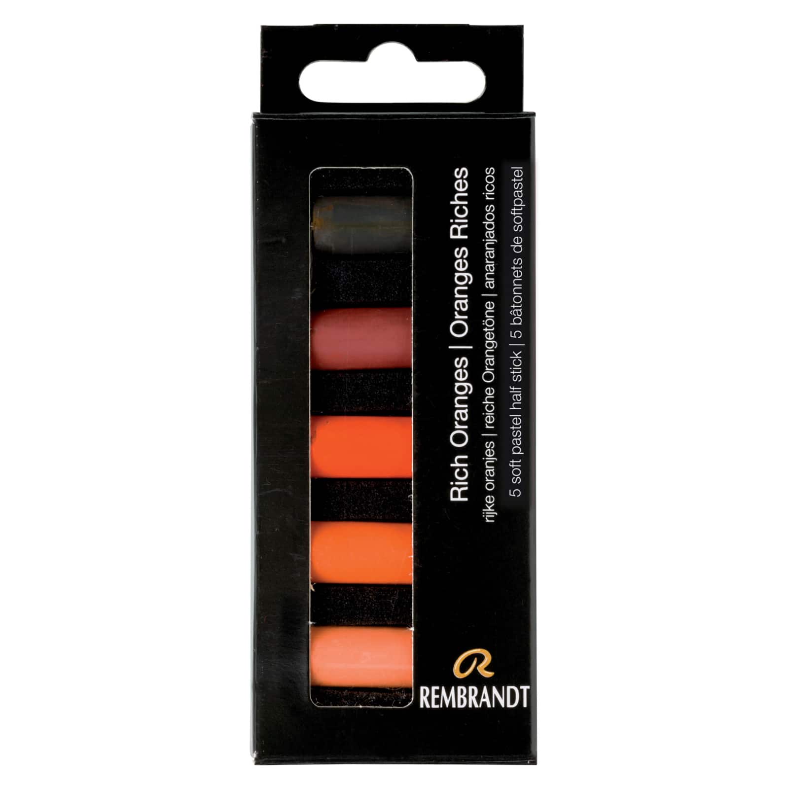 Rembrandt 5 Color Rich Oranges Half Stick Soft Pastel Set